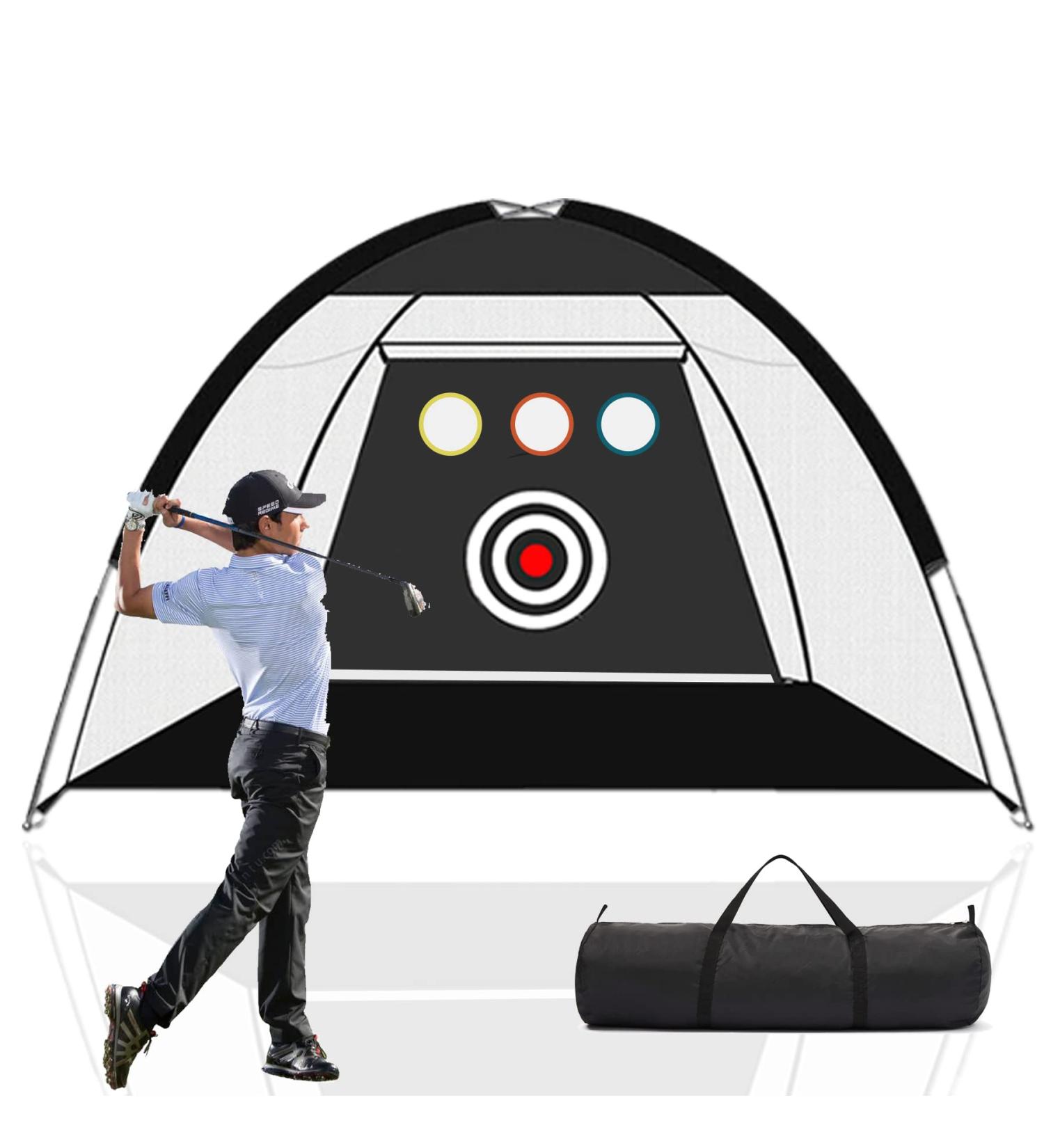 10x7ft Golf Practice Net with 3 Aim Targets & Bag - Indoor/Outdoor Golf Net for Backyard Driving - Golf Gifts for Men/Women - Buy Online on GoSupps.com