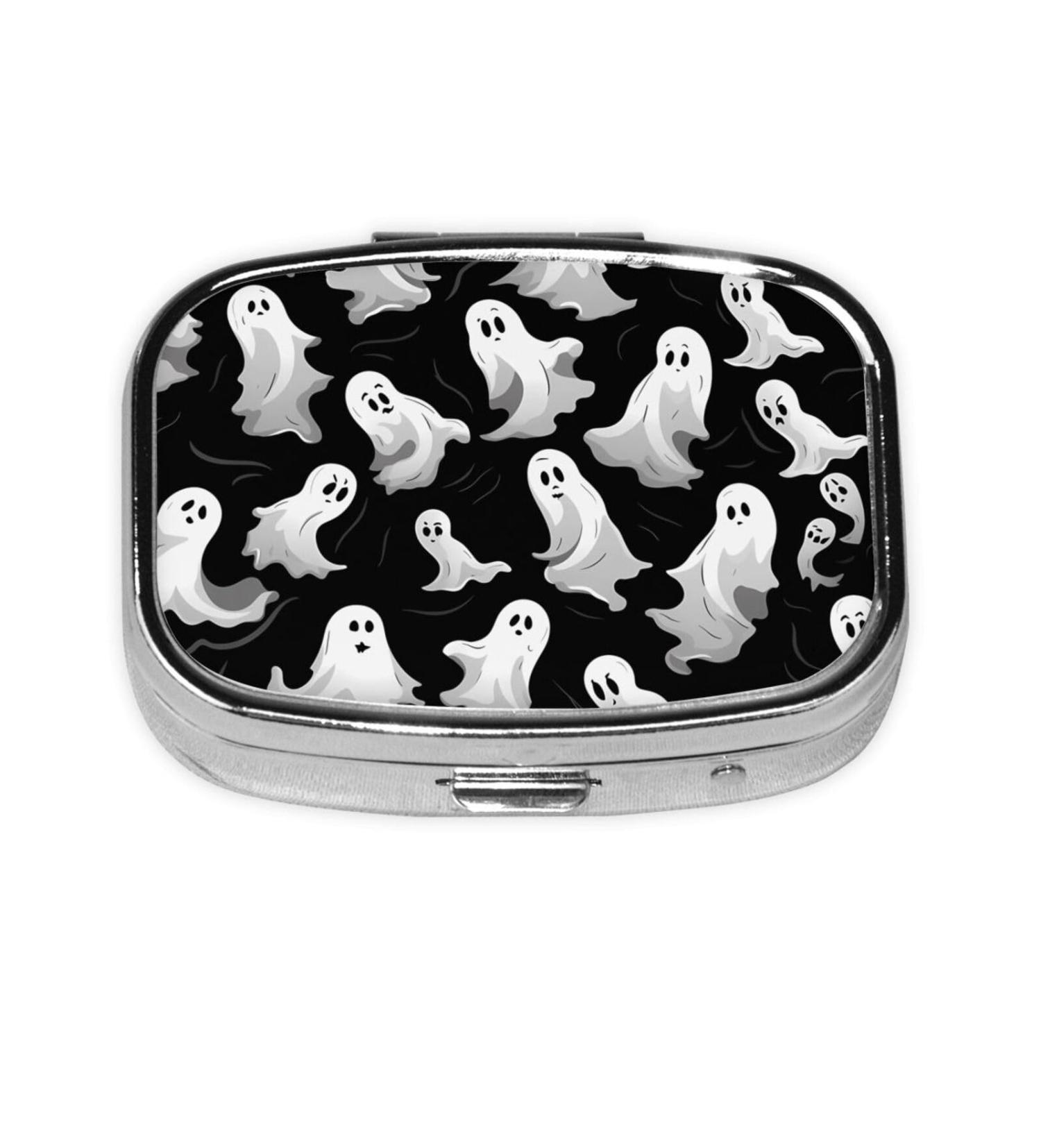 Halloween Goth Printed Square Pill Box | Portable Medicine Organizer for Travel - Buy Online on GoSupps.com