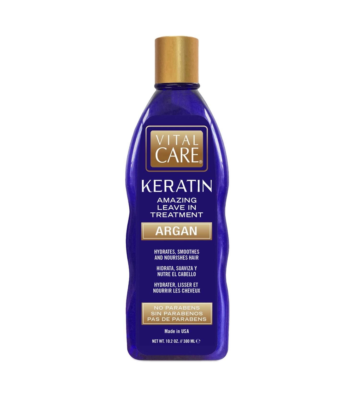 Vital Care Keratin Leave-In Treatment - Hydrating Argan Complex for Daily Use Non-Stripping Hair Repair with Abyssinian Avocado & Sunflower Seed Oil - Buy Online on GoSupps.com