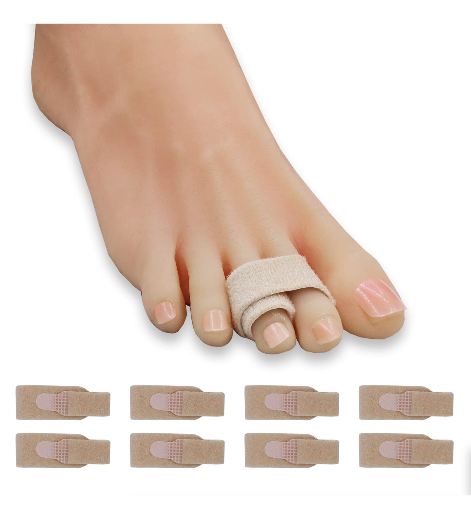 Winiyou Fabric Toe Wraps - 8 Pack Toe Splints for Broken, Hammer, Crooked, Curled Toe - Toe Separators Bandages for Straightening Small & Bent Toes - Men & Women - Buy Online on GoSupps.com