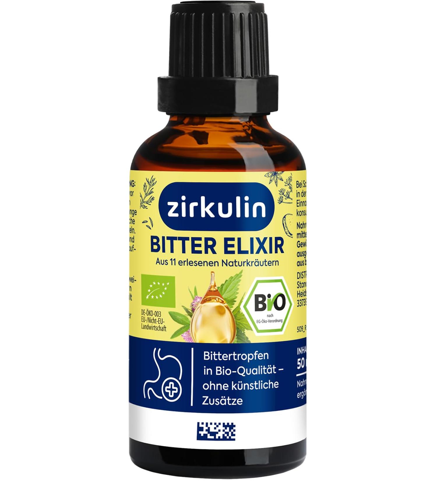 Circular Bitter Elixir | Bio Bitter Drops 50ml | Vegan Sugar-Free | Hildegard von Bingen | Herbal Extract from 11 Herbs | 1 800 Drops | Shop Now - Buy Online on GoSupps.com