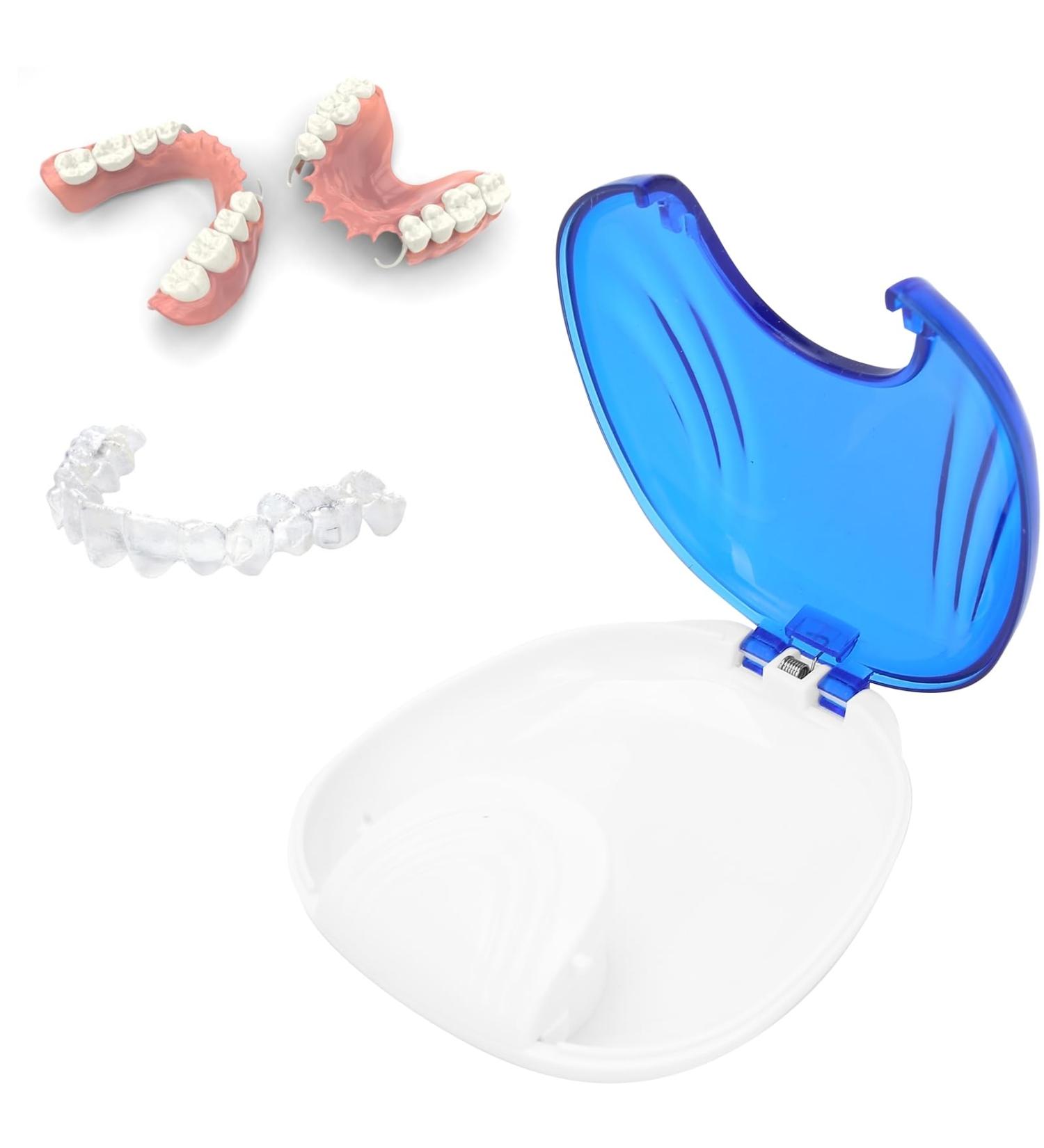 Blue Portable Dental Box for Artificial Teeth & Earplugs - Travel Storage Container for Tooth Correction | International Shipping Available - Buy Online on GoSupps.com