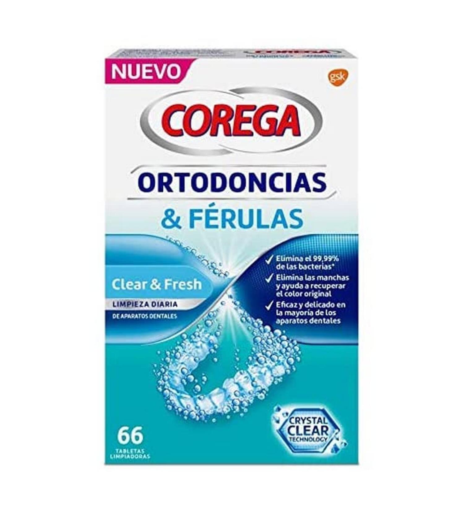 GlaxoSmithKline ES Corega Cleaning tablets for dental rail and orthodontics quick cleaning and easy use 66 tablets 66 unit Paquete de 1 - Buy Online on GoSupps.com