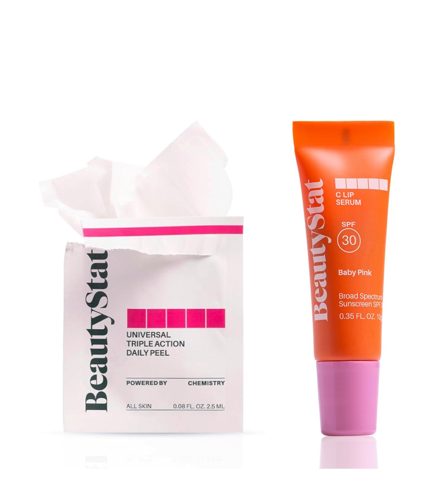Polish & Plump Set: C Lip Serum SPF 30 + Peel Pads (10pk) - Buy Online on GoSupps.com