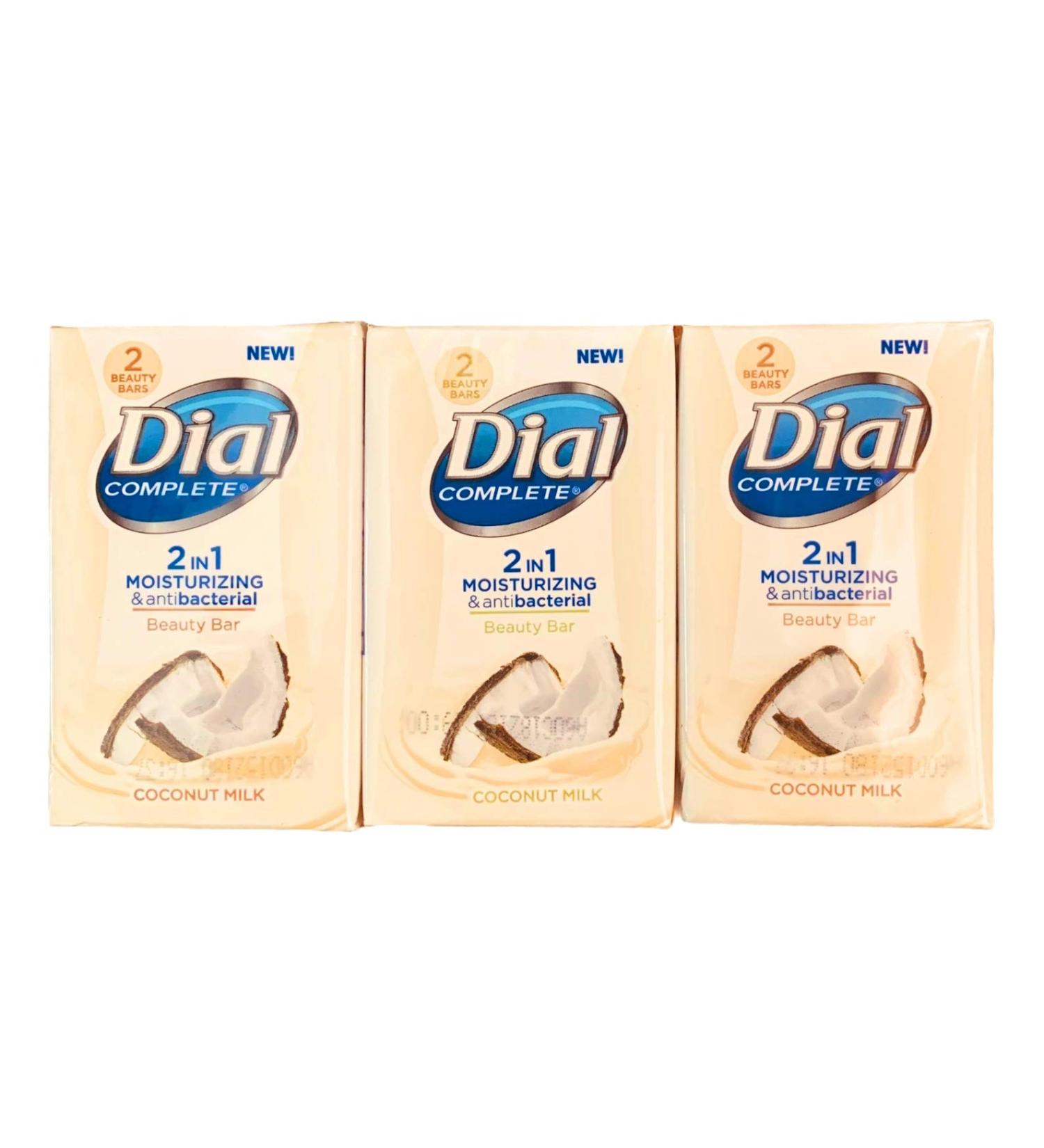 Dial Complete Coconut Milk Beauty Bar Soap - Moisturizing & Antibacterial - 6 Bars Total - Buy Online on GoSupps.com
