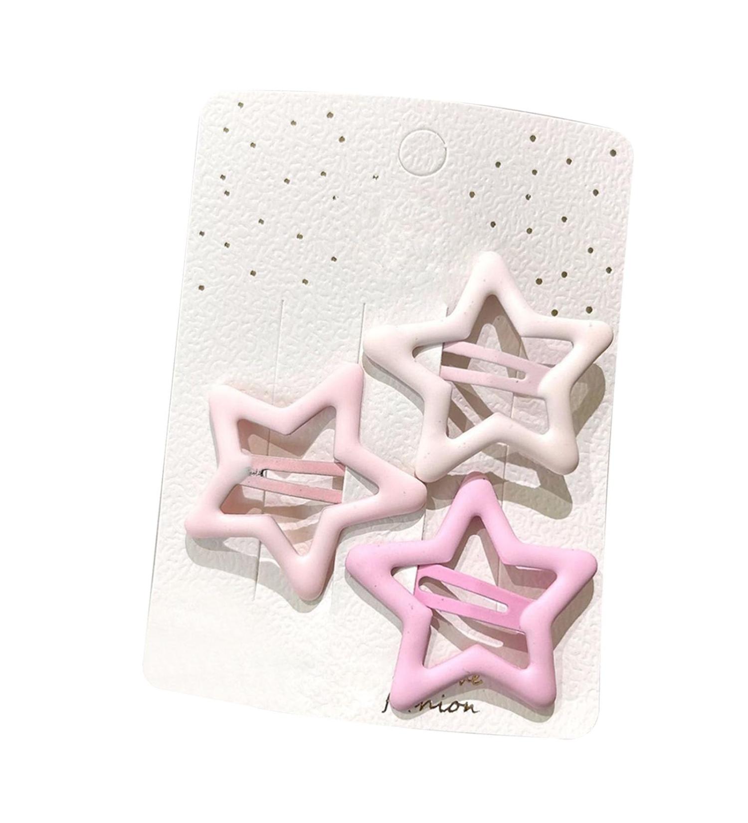 Star Hair Clips Hollow Star Barrettes Mixed Color Cute Hairclips for Women Girls Lightweight Secure Hold Aesthetic Whimsy Hairstyling Accessories (Pink) - Buy Online on GoSupps.com