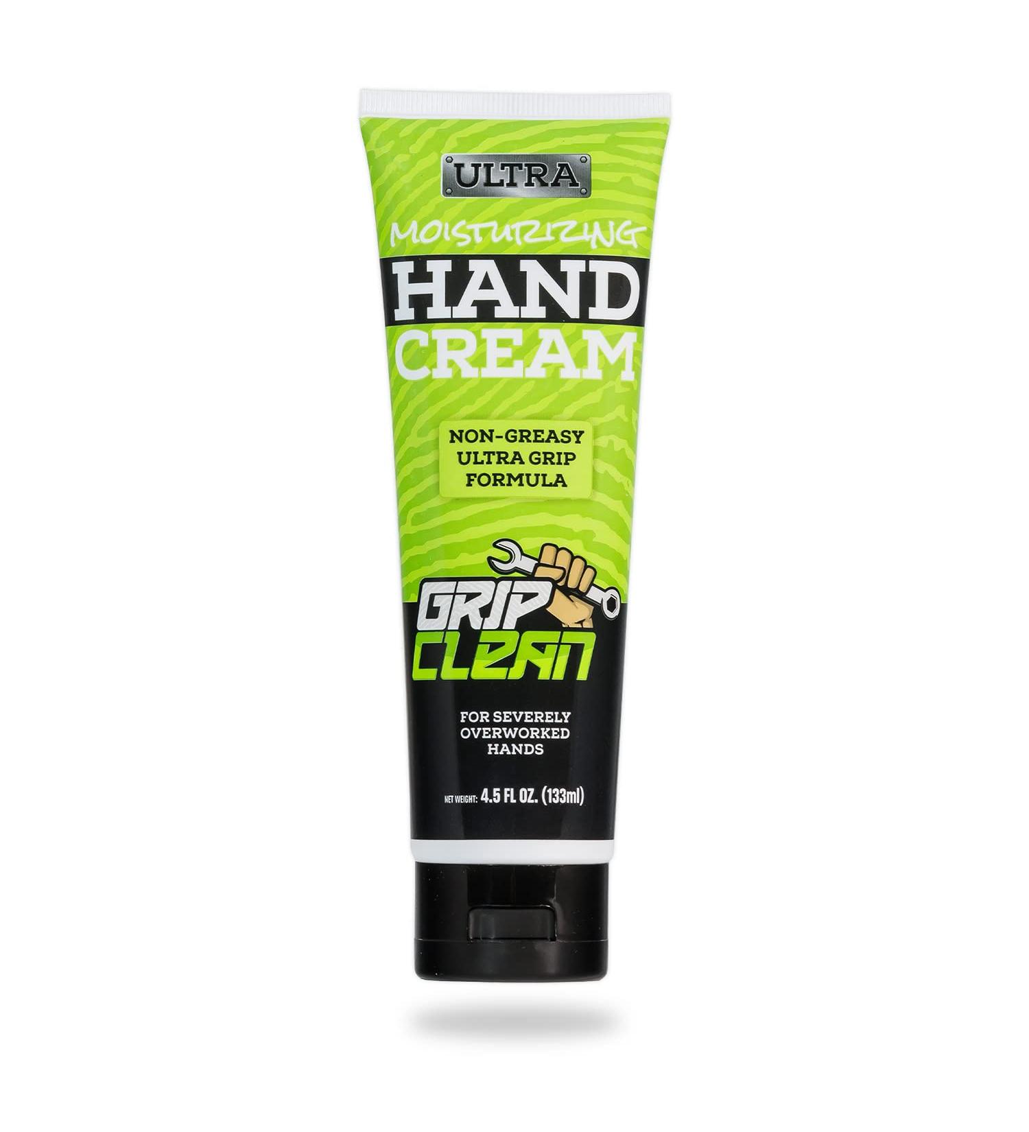 Grip Clean Ultra-Moisturizing Hand Cream for Men | Natural Ingredients, Non-Greasy Formula for Dry, Cracked Hands (4.5oz) - Buy Online on GoSupps.com