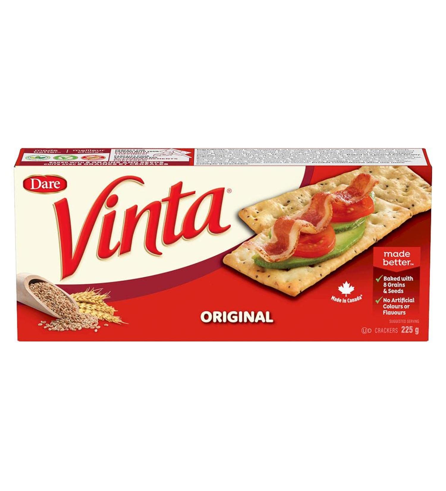 Vinta Original - Crackers Made From a Perfected Secret Recipe With a Delicious Combination of 8 Grains & Seeds 225g Original 225 g (Pack of 1)