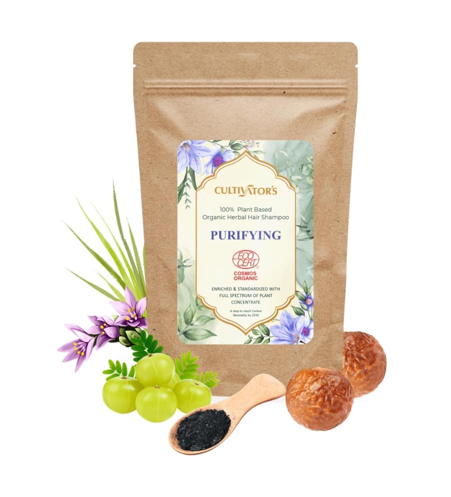 CULTIVATOR S Herbal Hair Dry Shampoo - Amla & Charcoal Powder 8.81Oz | Natural Anti-Dandruff Organic Treatment for Dry & Itchy Scalp - Buy Online on GoSupps.com