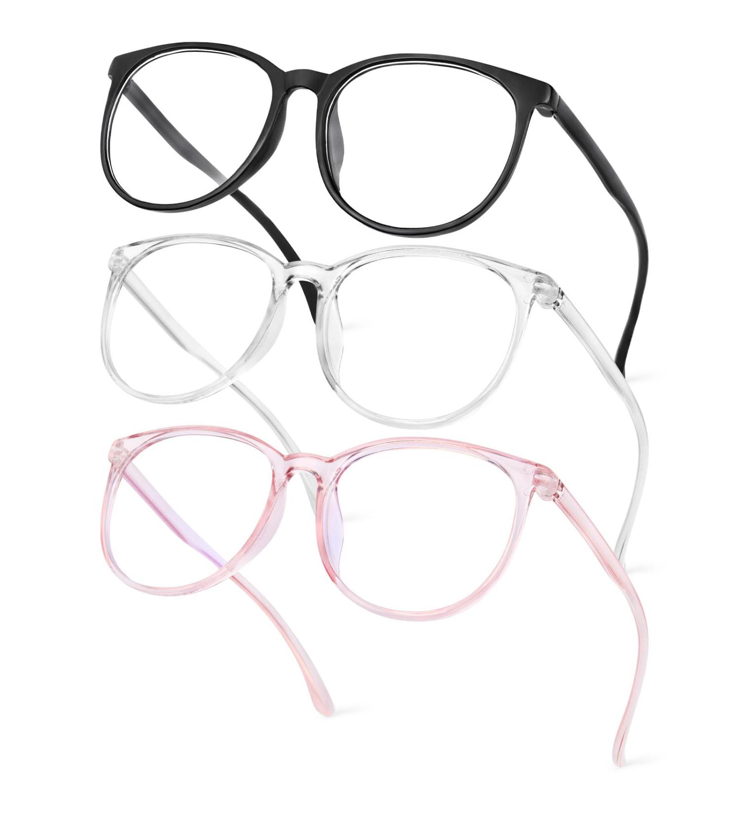 Aomig Blue Light Glasses - 3PC Gaming & Reading Glasses for Eye Protection | Unisex Black White Pink Options - Buy Online on GoSupps.com