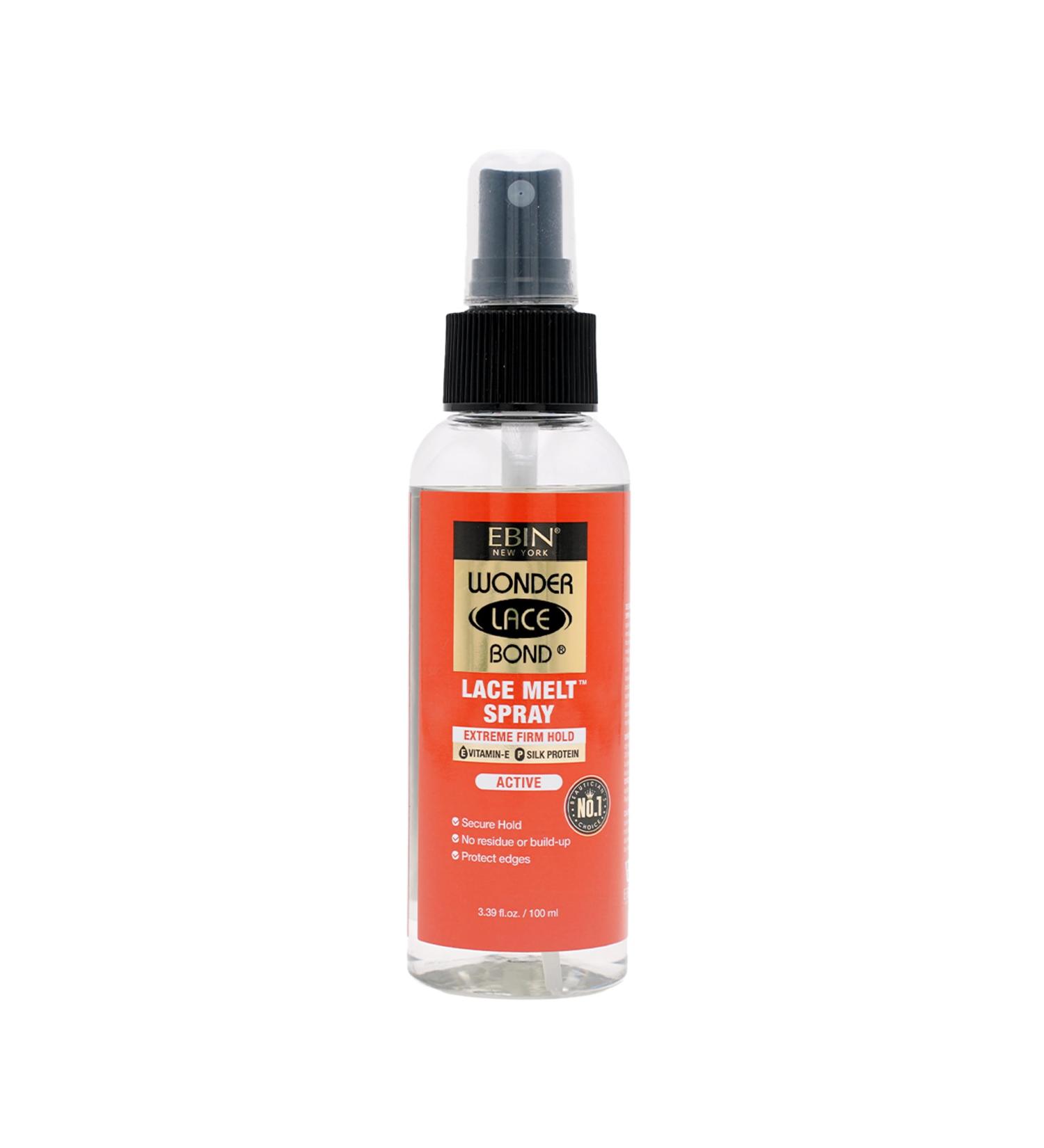 EBIN NEW YORK Wonder Lace Bond Lace Melt Spray 3.39oz / 100ml - Extreme Firm Hold (Active) | No Reside Long Lasting Formula with Protecting Edges 3.39 Fl Oz (Pack of 1) Active - Buy Online on GoSupps.com