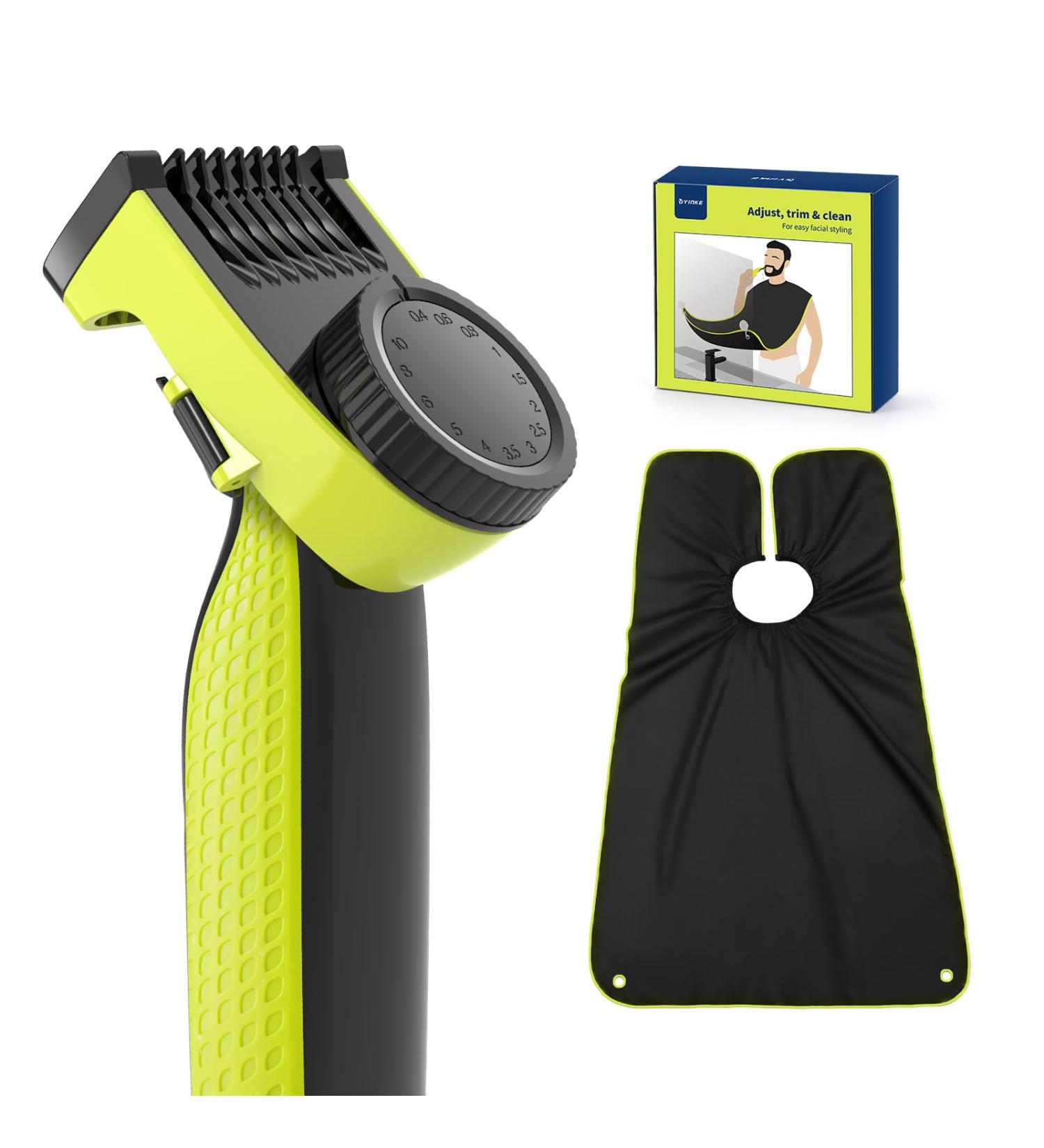 Philips OneBlade Trimmer Attachments Guide Comb & Beard Bib Apron Set | Precision Adjustable Guards 0.4-10mm | Perfect Gifts for Men - Buy Online on GoSupps.com