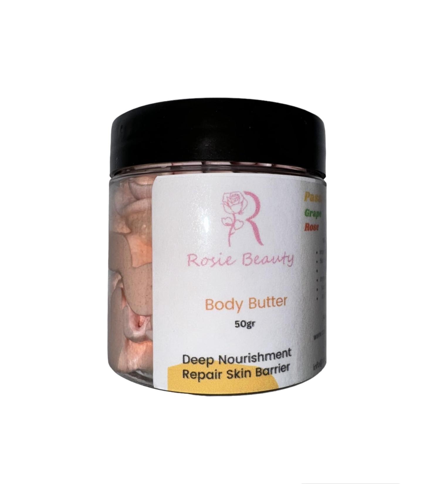 Body Butter Natural Ingredients (8oz Rose)