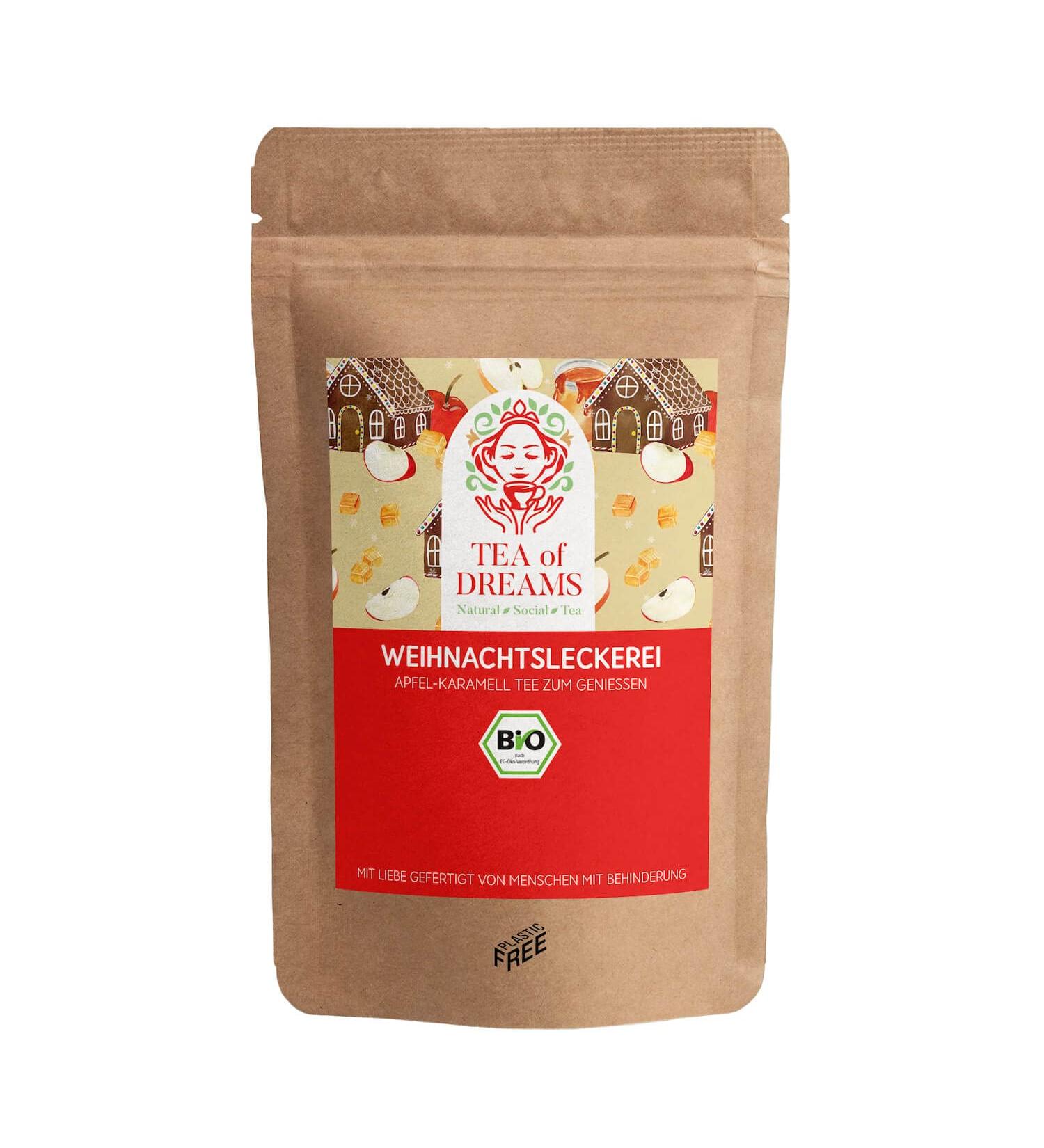  Tea of Dreams Organic Christmas Tea - "Christmas Treat" - Caramel Apple Tea - Loose Leaf Tea - 250g - Buy Online on GoSupps.com
