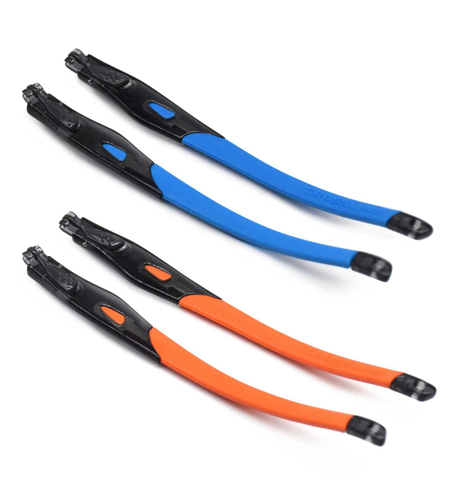 SOODASE 2 Pairs Rubber Replacement Legs for Oakley Crosslink Sweep/Switch Glasses - Clear Black Frame Blue/Orange - Buy Online on GoSupps.com