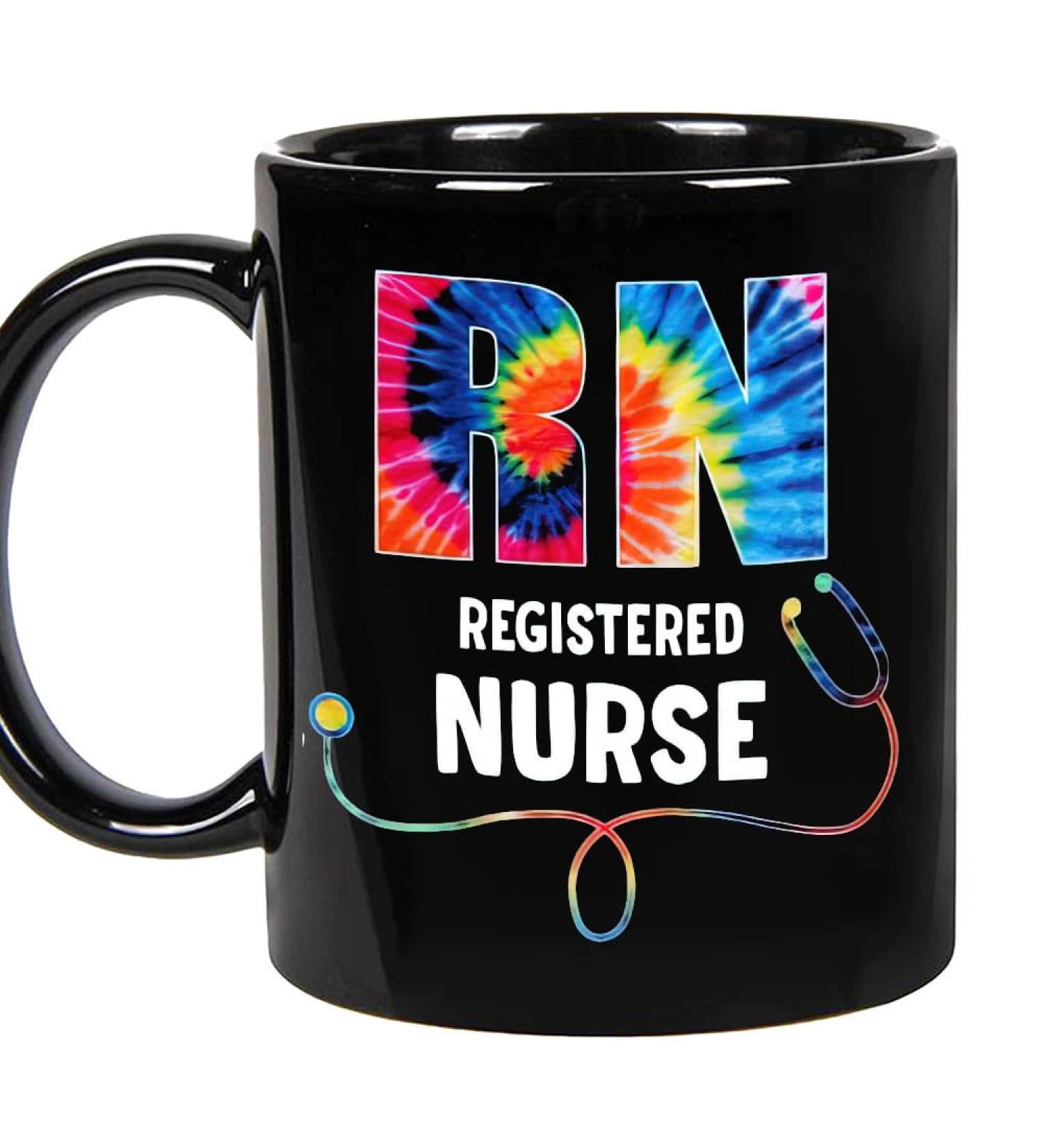 Personalized Nurse Coffee Mug - Custom Stethoscope Design - Ideal Nurse Gifts for RN Birthday & Nurse's Day - 11 & 15oz Tie Dye Ceramic Cup - Buy Online on GoSupps.com