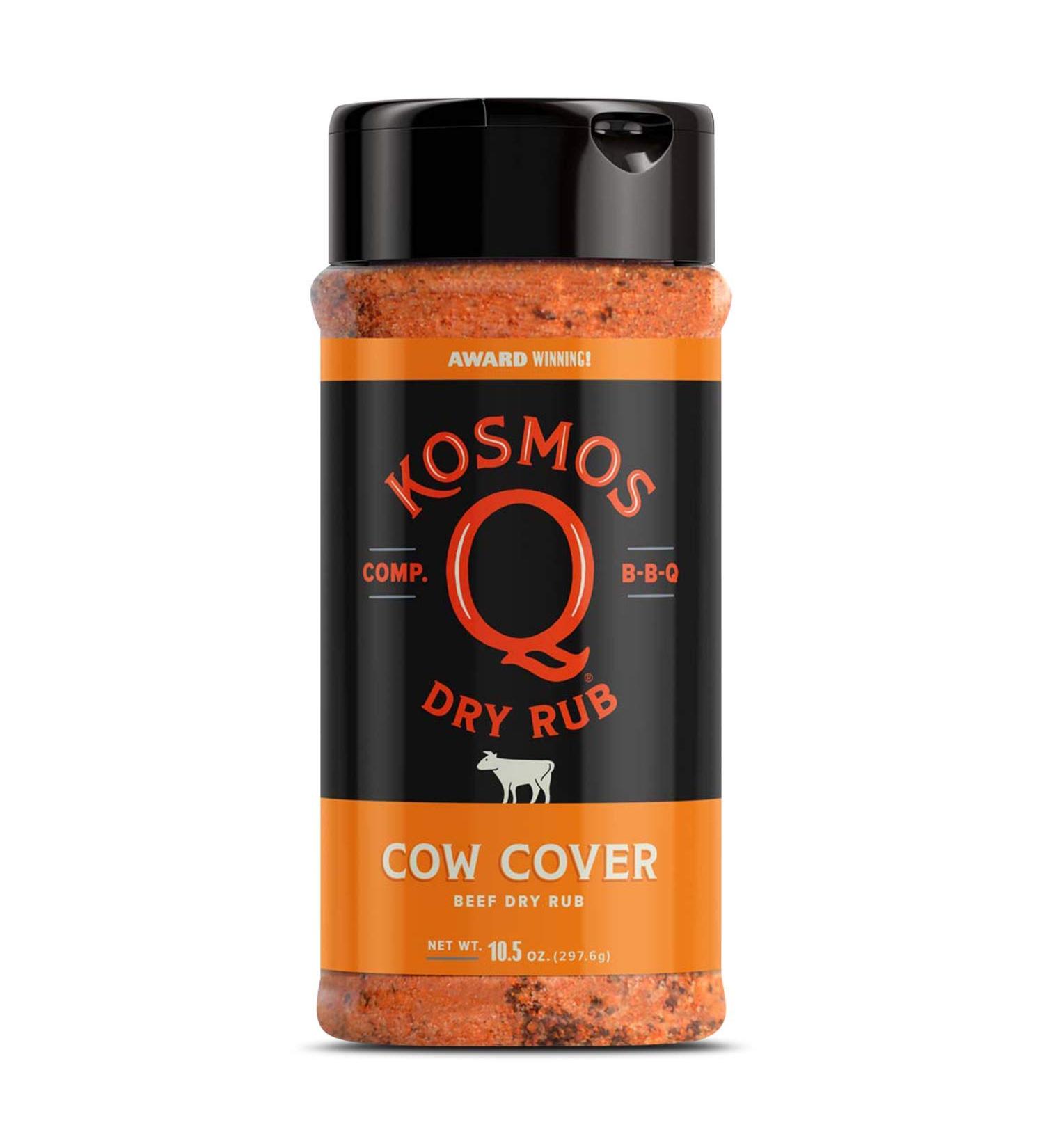 Kosmos Q Cow Cover BBQ Rub - Savory Blend for Brisket, Steak, Ribs & Burgers - Best Barbecue Seasoning Dry Rub - 10.5 oz Bottle - Buy Online on GoSupps.com