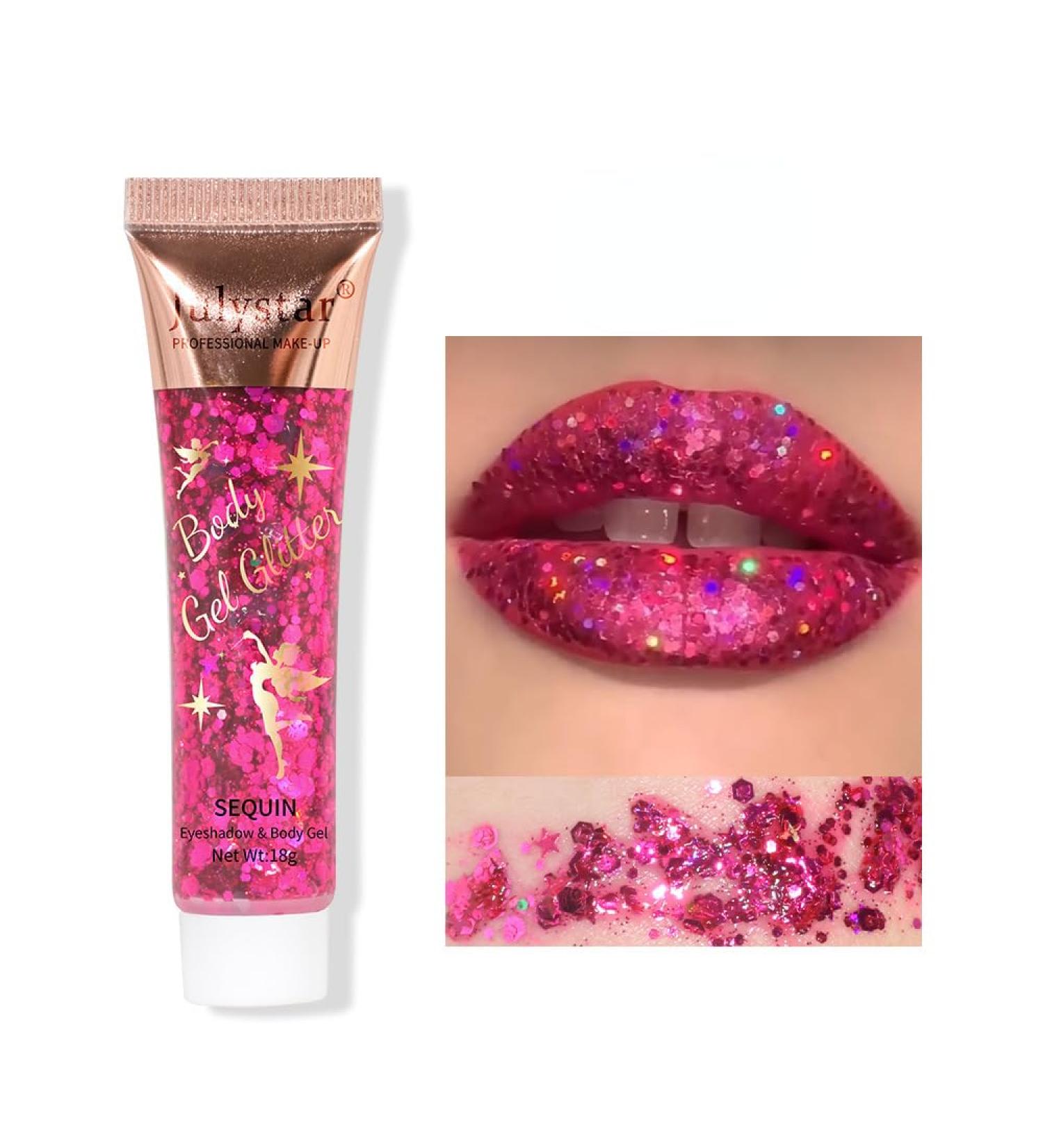 INTEROOKIE Colourful Makeup Mermaid Scale Gel Sequin Eyeshadow - Shimmering liquid eyeshadow with polarizing effect for face lips and body (03#) - Buy Online on GoSupps.com
