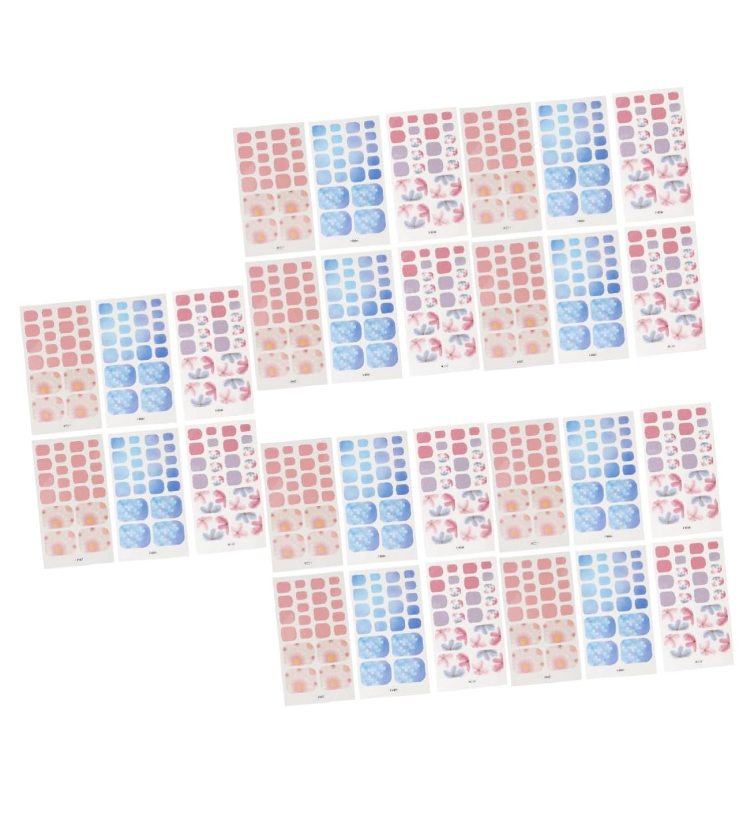 FRCOLOR 30 Sheets toenail Stickers Nail Art Patches u as postizas decoradas Nail Stickers Full Nail Wraps Plastic Fake Nails Summer Stickers Nail Gel Toenails Sticker Child Applique Oval Assorted Colorx5pcs 10X5.5X0.1CMx5pcs - Buy Online on GoSupps.com