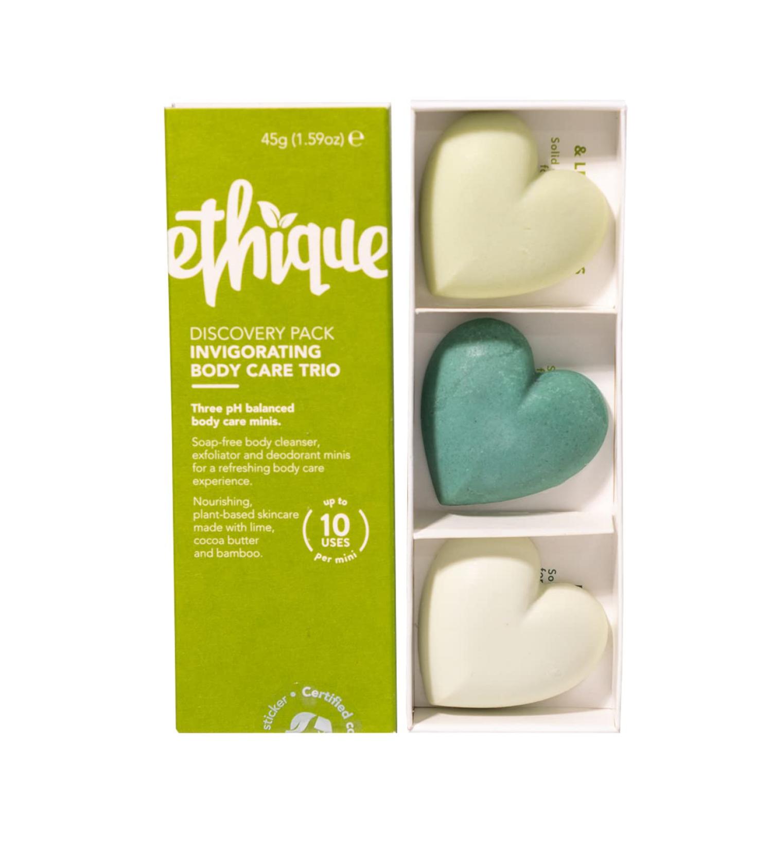 Ethique Body Care Gift Set - Cleanser Polish & Deodorant Gifts for women - Plastic-Free Vegan Cruelty-Free Eco-Friendly 3 Travel Bars 1.59 oz (Pack of 1) - Buy Online on GoSupps.com