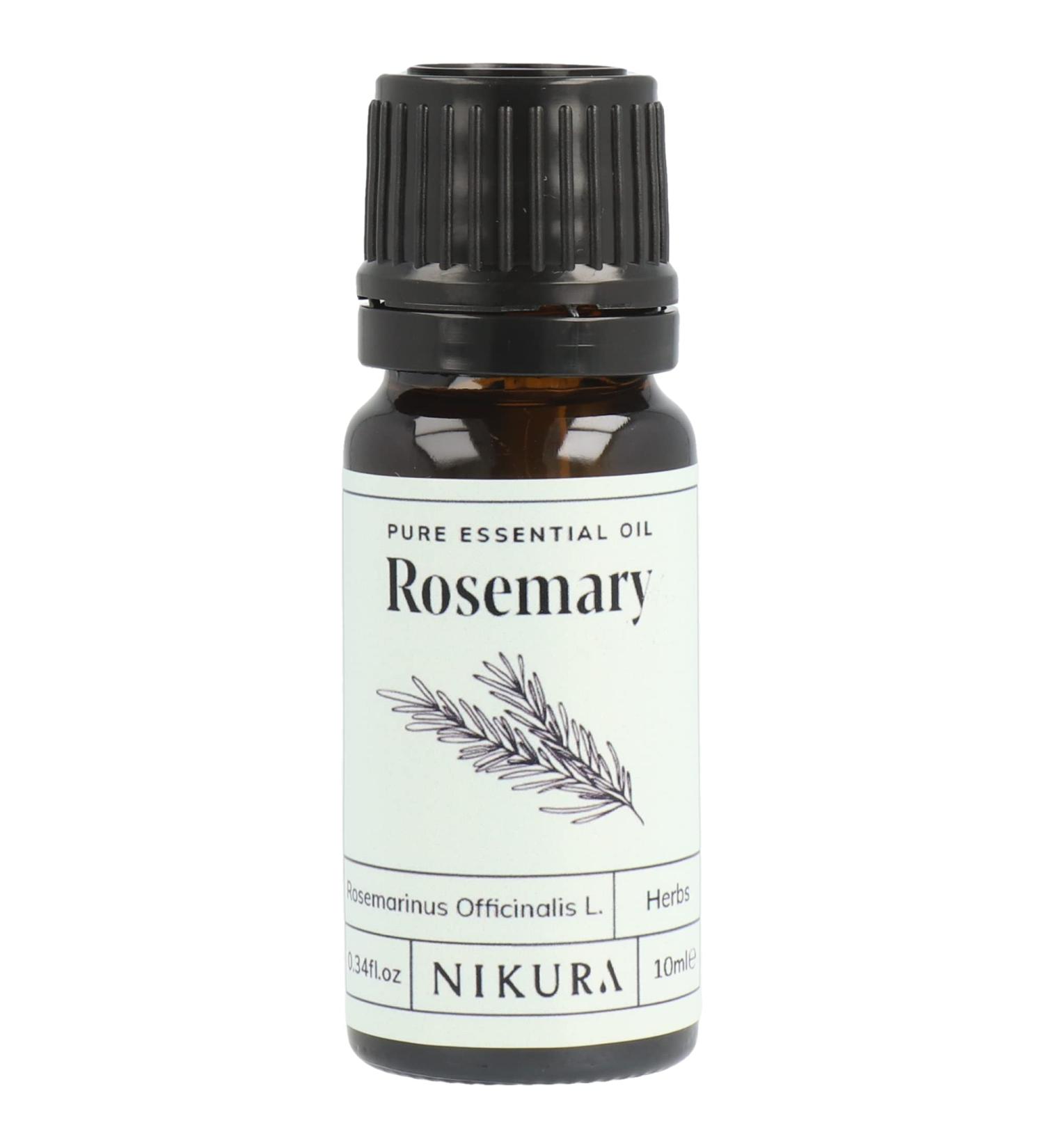 Nikura Rosemary Essential Oil 10ml - 100% Pure for Hair Growth | Aromatherapy Diffuser | Vegan Friendly - Buy Online on GoSupps.com