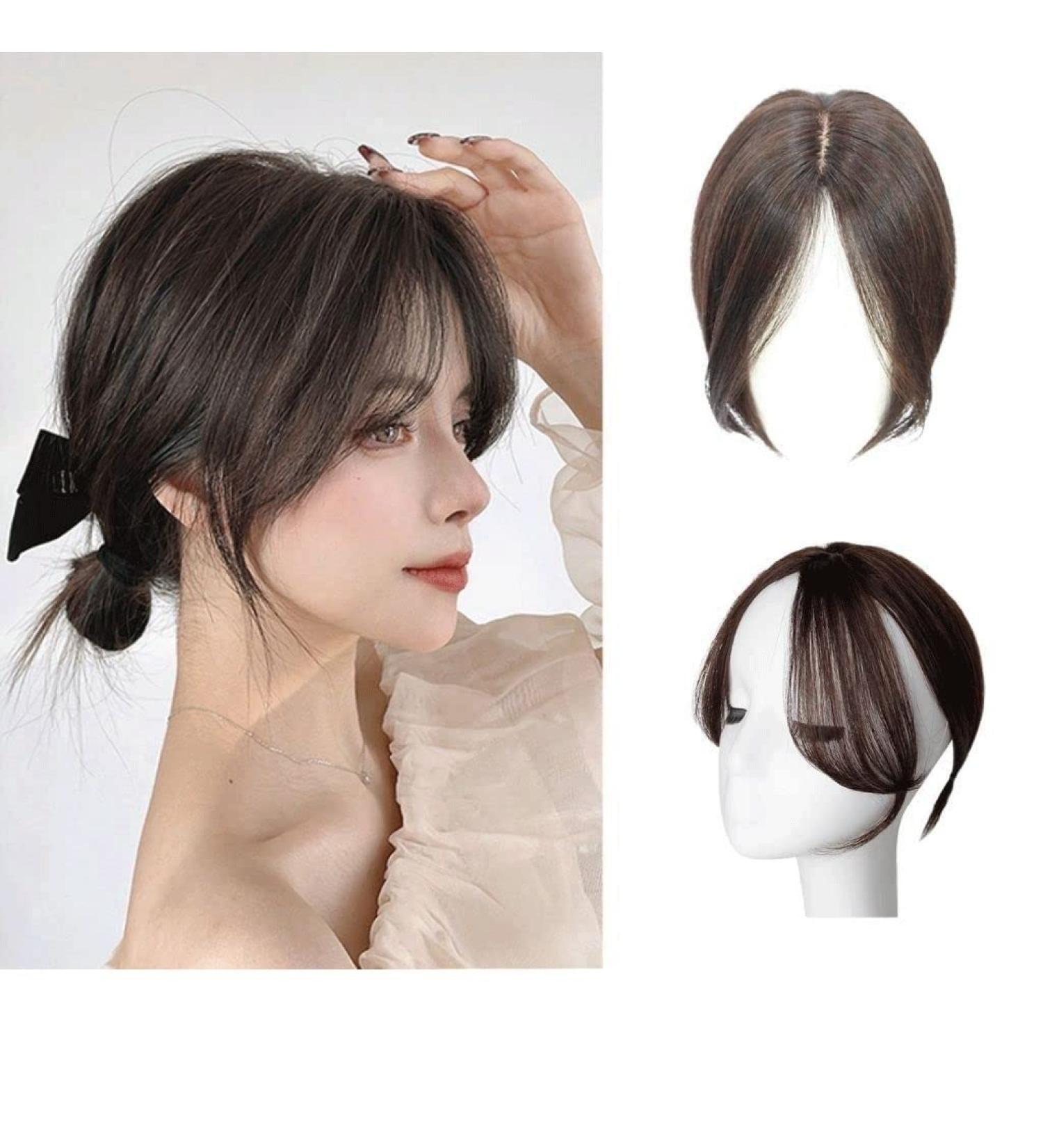 100% Real Topper Middle Side Part Human Hair 11 Inches Hair Toppers for Women Real Human Hair Extensions for Women with Thinning Bangs Bangs Hair Clip Top HairPieces (Color : Light Brown) - Buy Online on GoSupps.com