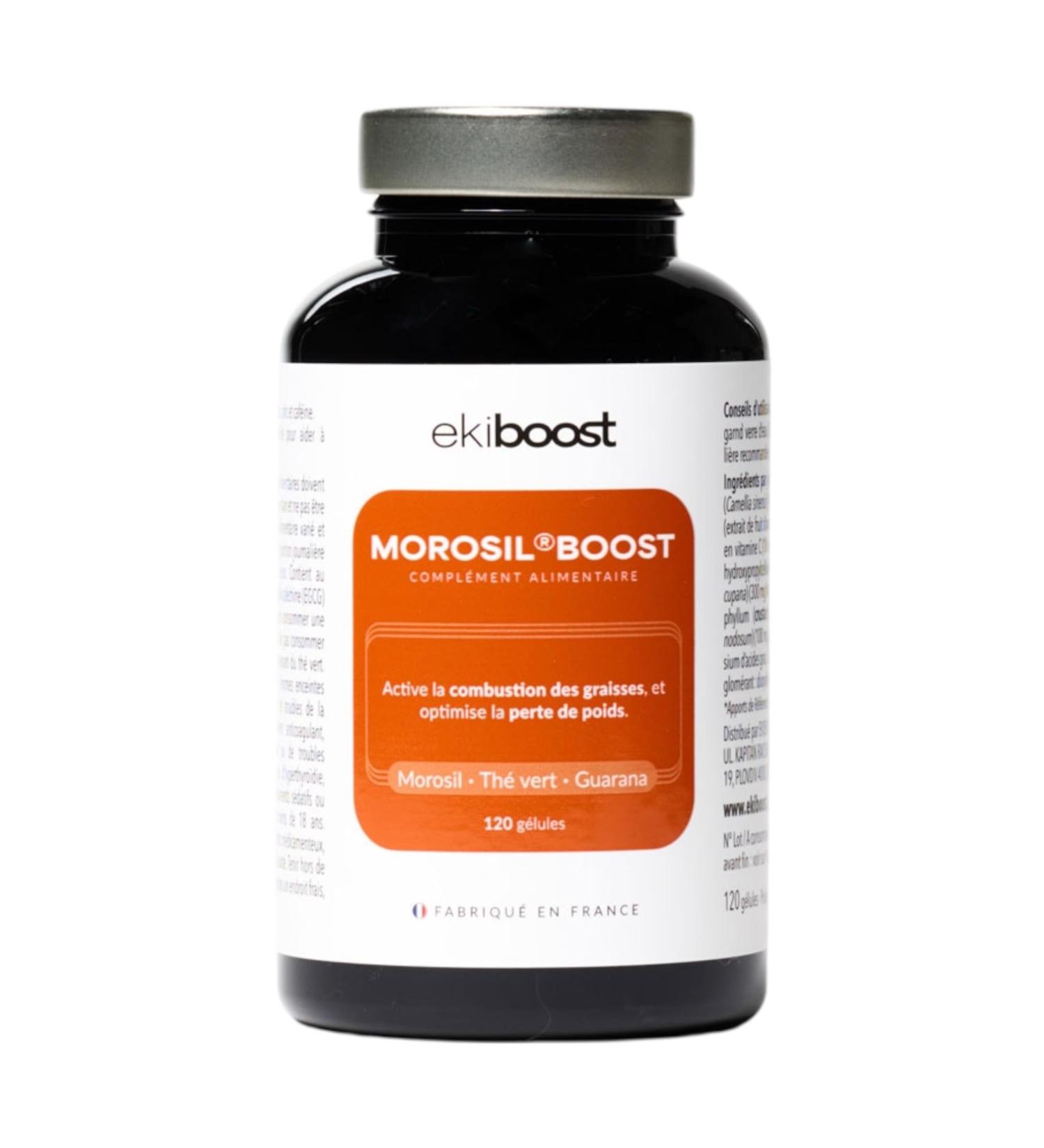 MOROSIL BOOST | Br leur de graisses hautement dos | Compl ment minceur | Th Vert | Guarana & Zinc | Minceur Homme & femme | Ekiboost | Morosil | Fabriqu & Conditionn en France | 120 G lules - Buy Online on GoSupps.com