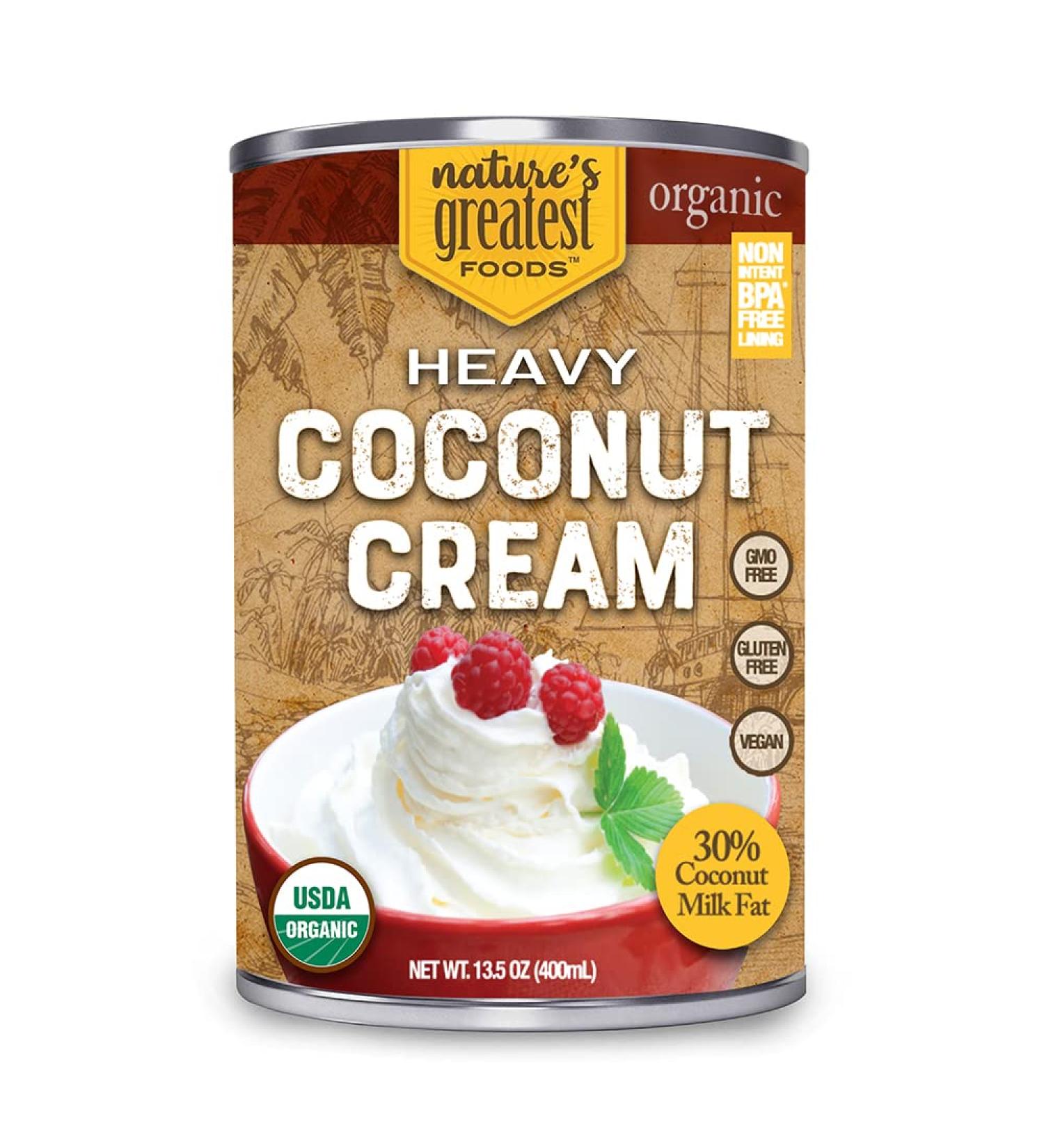 Nature's Greatest Foods Organic Heavy Coconut Cream - 13.5 Oz - Unsweetened, No Guar Gum, No Preservatives, Gluten Free, Vegan & Kosher - Buy Online on GoSupps.com