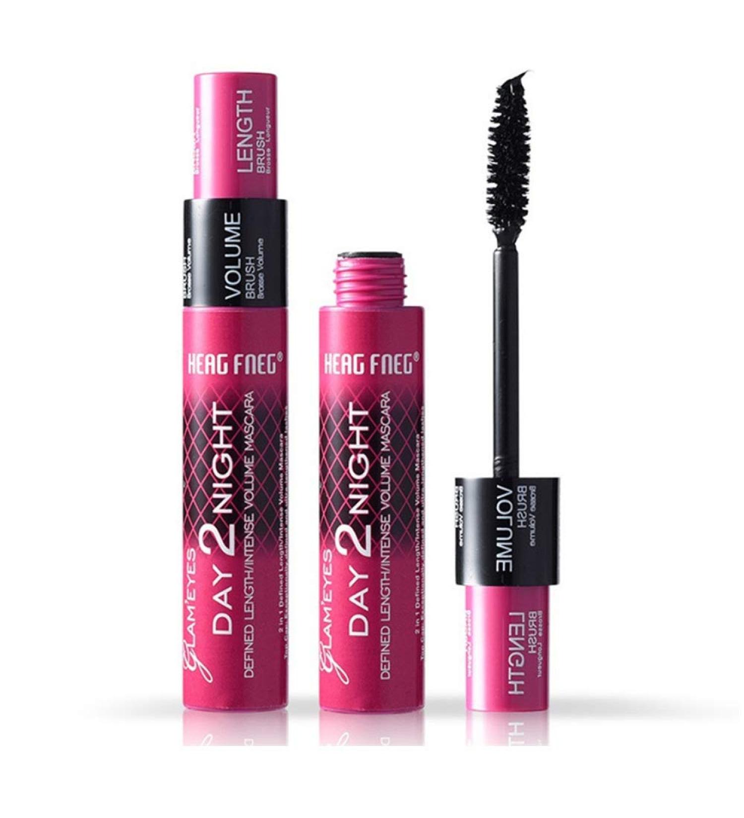 Dinglong 2 In 1 3D Fiber Mascara Black Eye Curling Eyelash Double Mascara Waterproof Full Express Mascaras Makeup Tool Gift For Her - Buy Online on GoSupps.com