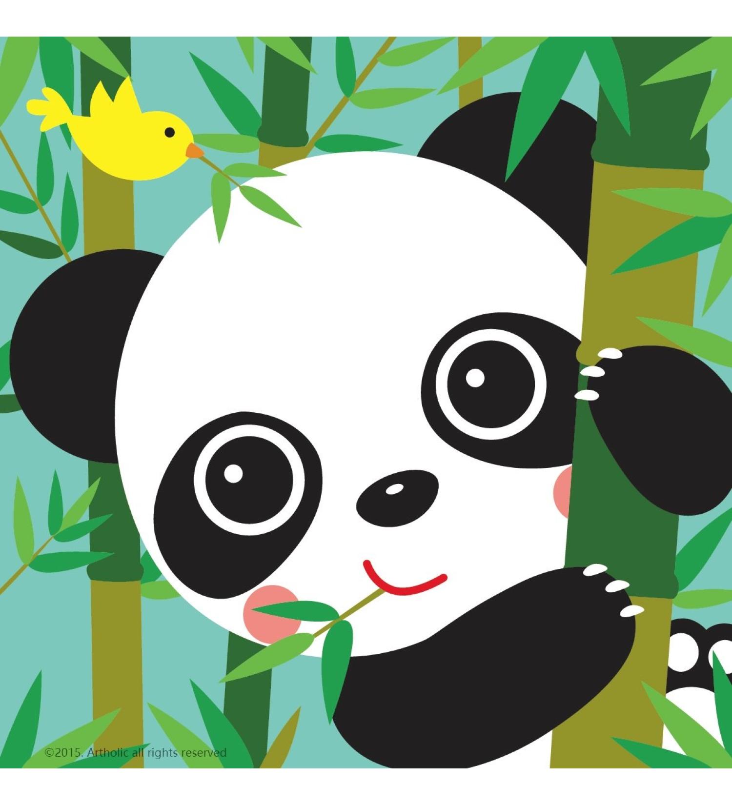 Diy Oil Painting Kit for Kids - Baby Panda 8x8 (Framed Canvas) - Buy Online on GoSupps.com