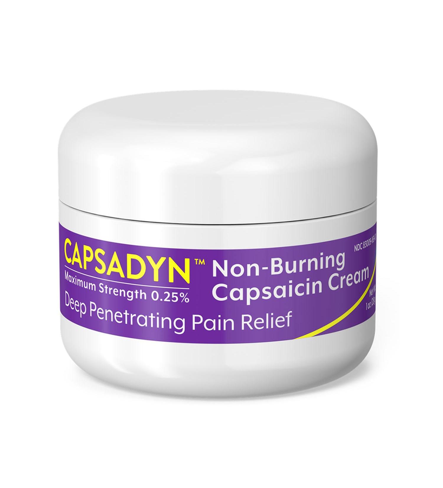 Capsadyn Non Burning Capsaicin Cream (0.25%) Maximum Strength Clinically Proven Deep Penetrating Pain Relief OTC Topical Analgesic - Buy Online on GoSupps.com