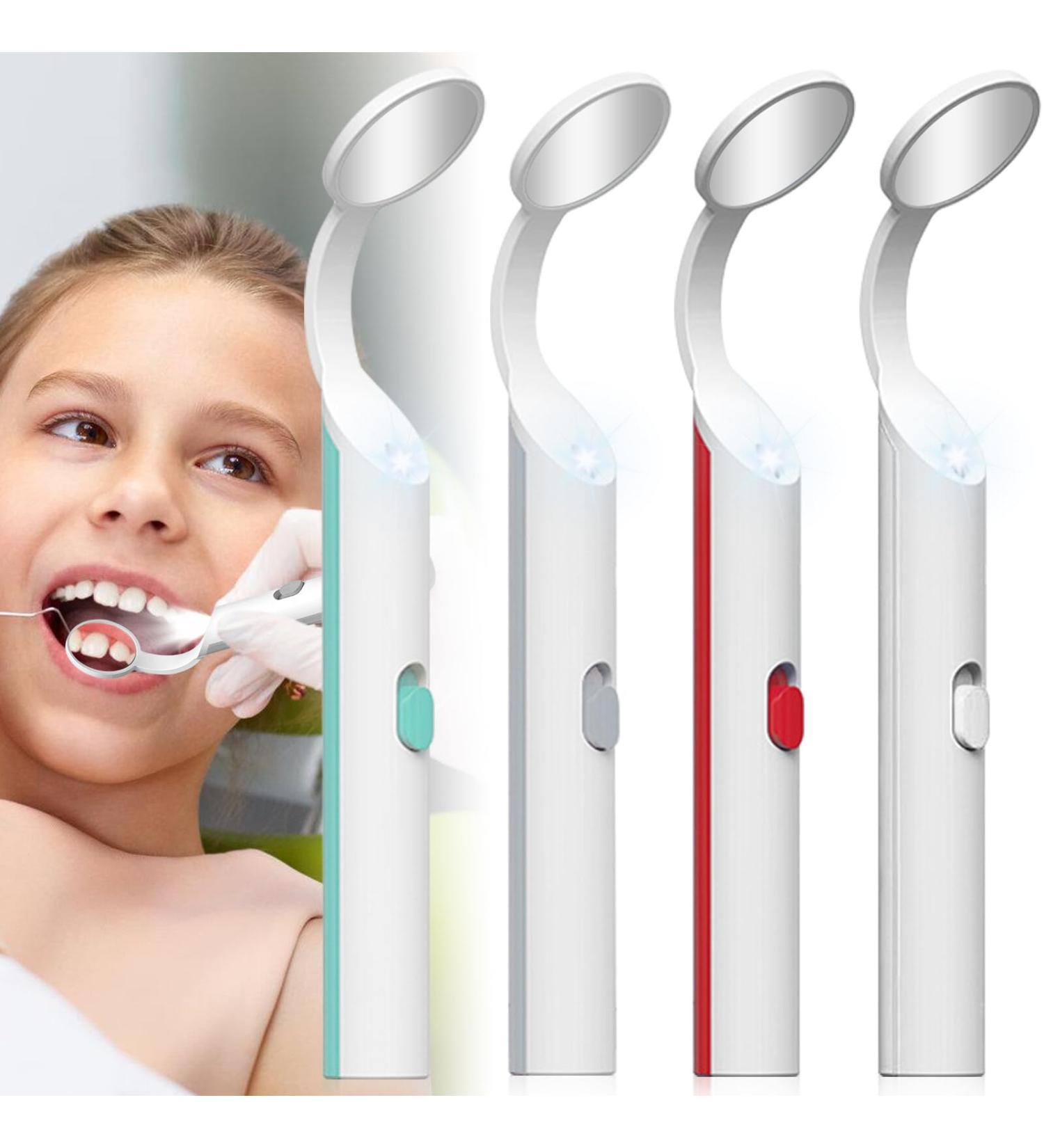 Mouth Mirror with LED Light - 4-Piece Dentist-Level Oral Care Set | International Shipping Available - Buy Online on GoSupps.com