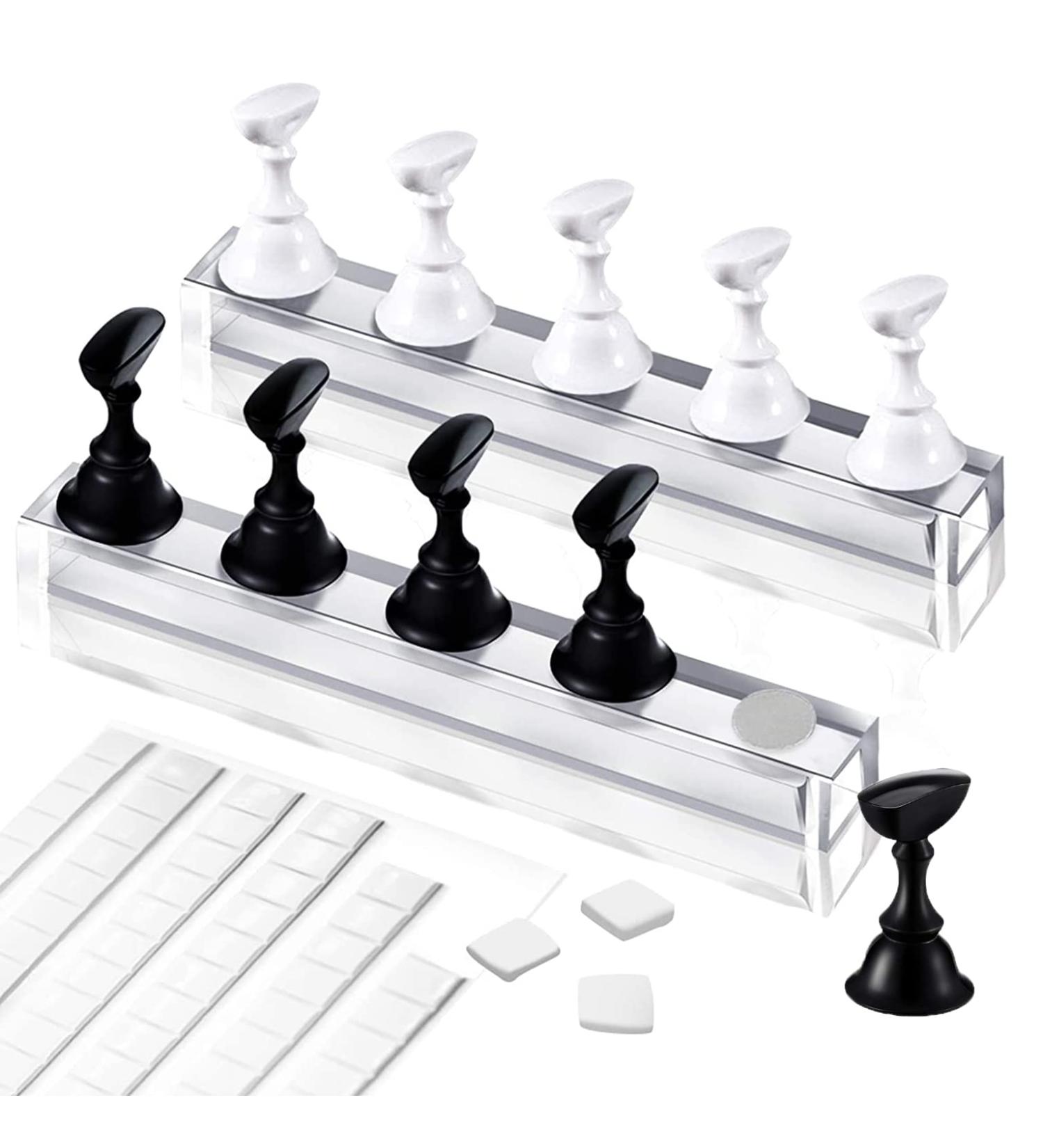 Acrylic Nail Practice Stand Chess Board Crystal Holder - Nail Art Manicure Tool Display Stand (White/Black) - Buy Online on GoSupps.com