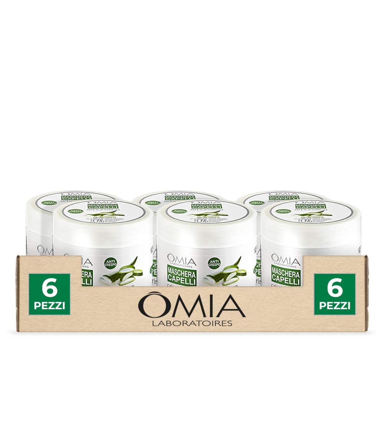 Omia Aloe Vera Regenerating Hair Mask | 6x250ml for Dry & Frizzy Hair | With Aloe Vera Avocado & Rice Oil | Dermatologically Tested SLES & PEG Free - Buy Online on GoSupps.com