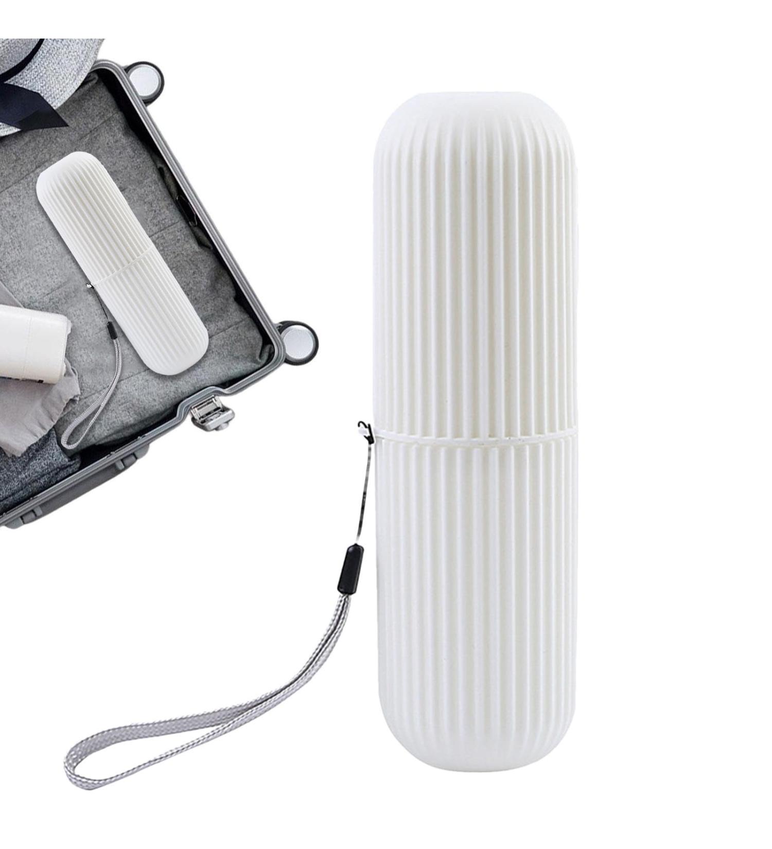 Travel Toothbrush Case & Container | Multifunctional Toothbrush & Toothpaste Set for Camping Business & School | White Travel Storage Solution - Buy Online on GoSupps.com