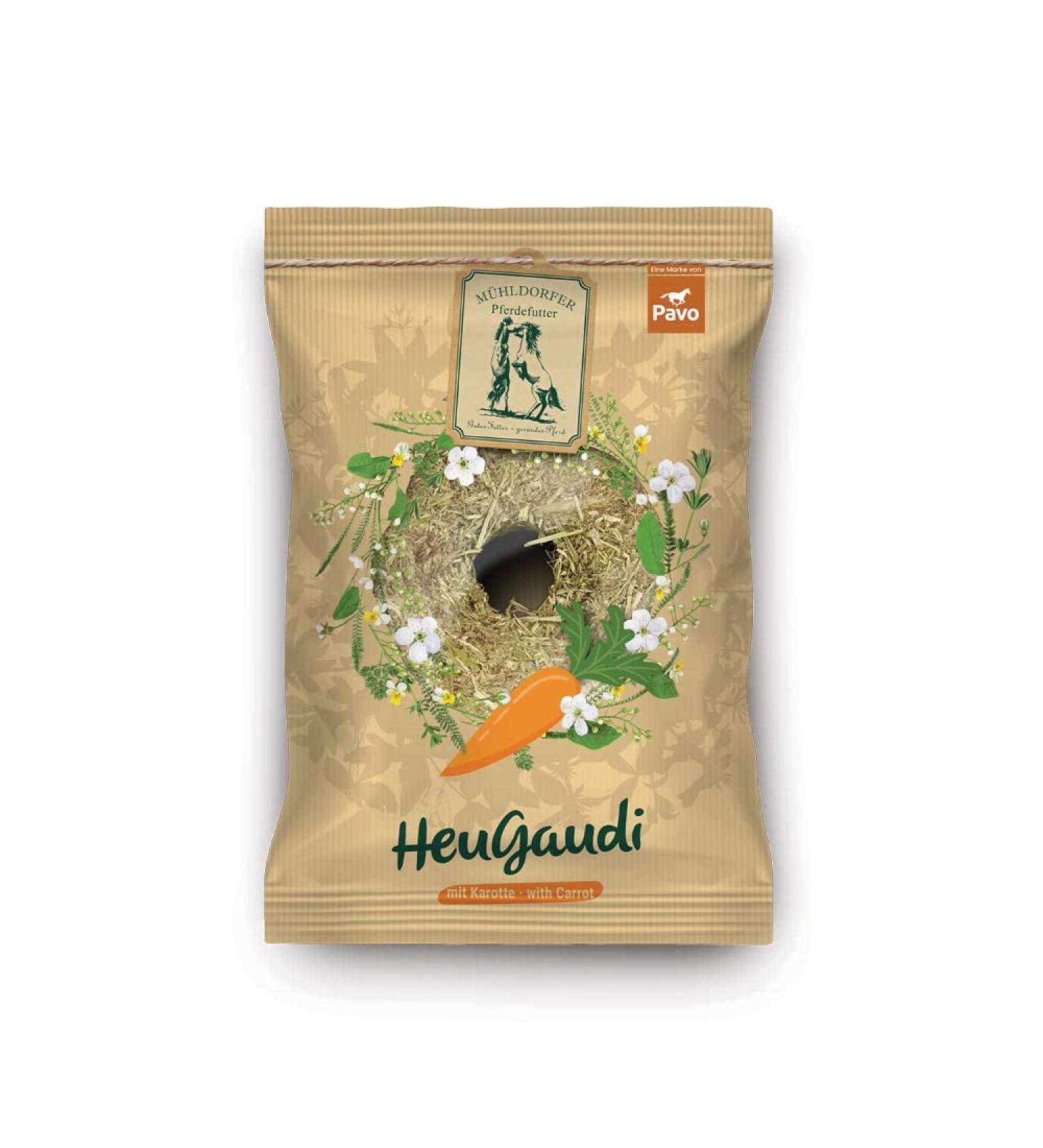 M hldorfer HeuGaudi Carrot - 1 kg | 100% Natural Snacking Fun with Exclusive Hanging Rope | Buy Now for International Shipping - Buy Online on GoSupps.com