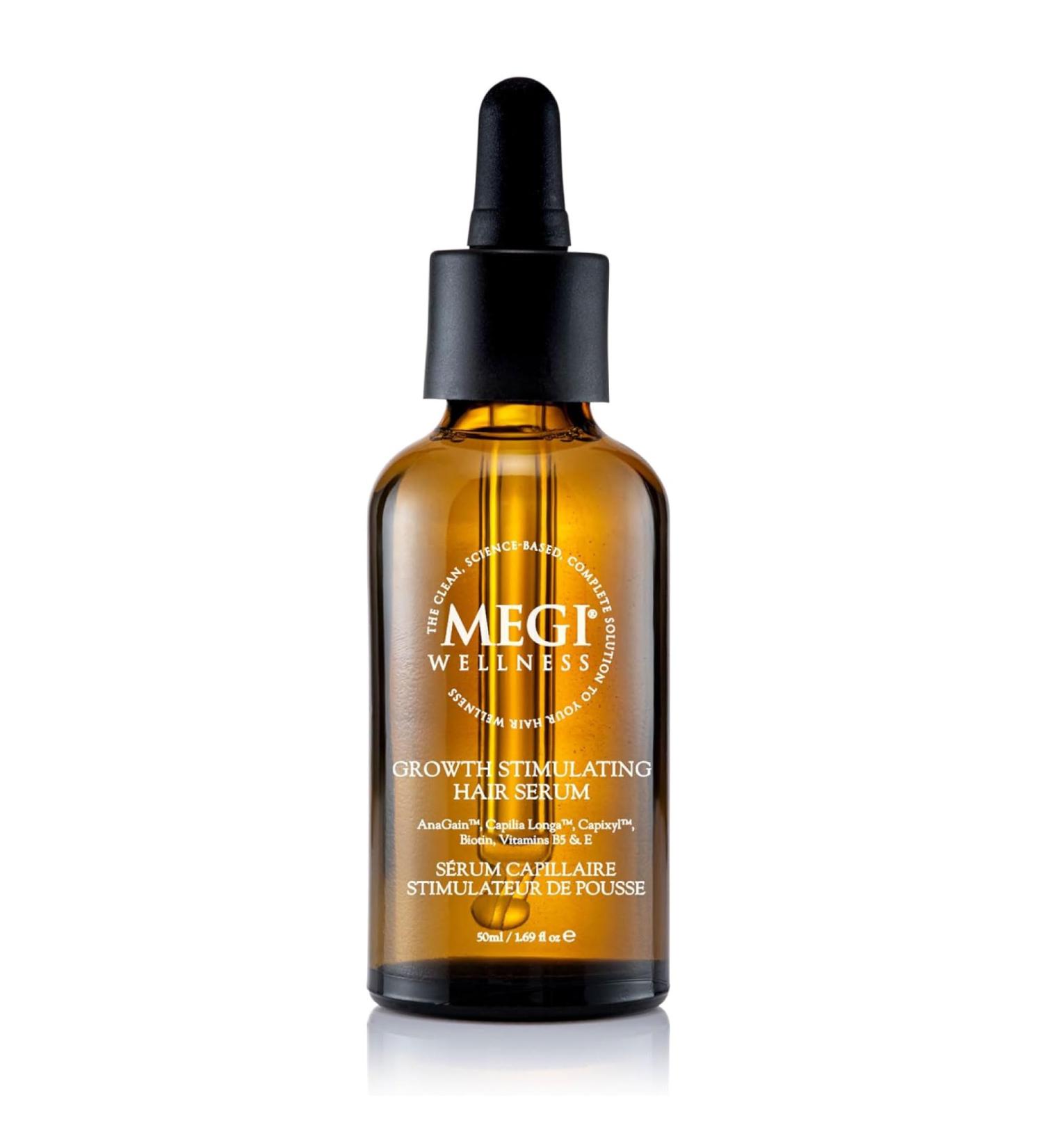 MEGI Hair Growth Serum Oil with AnaGain Capilia Longa Capixyl Biotin and Vitamins - Potent Leave-In Vegan Hair Oil to Reduce Hair Loss Prolong Follicle Life Cycle & Restore Vitality (50ml) - Buy Online on GoSupps.com