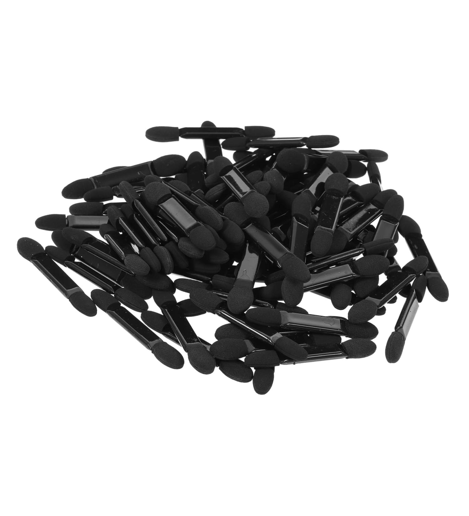 100PCS Double-Sided Eyebrow & Eyeshadow Applicator Brushes - Black Eye Makeup Sponges for Women | Miss Beauty - Buy Online on GoSupps.com
