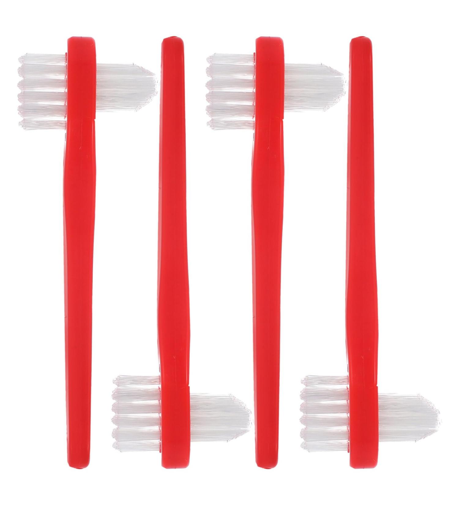 Minkissy 4-Piece Dual Head Toothbrush Set | Hard Prosthesis Cleaning Brushes for Dentures | Effective Denture Care & Oral Hygiene - Buy Online on GoSupps.com