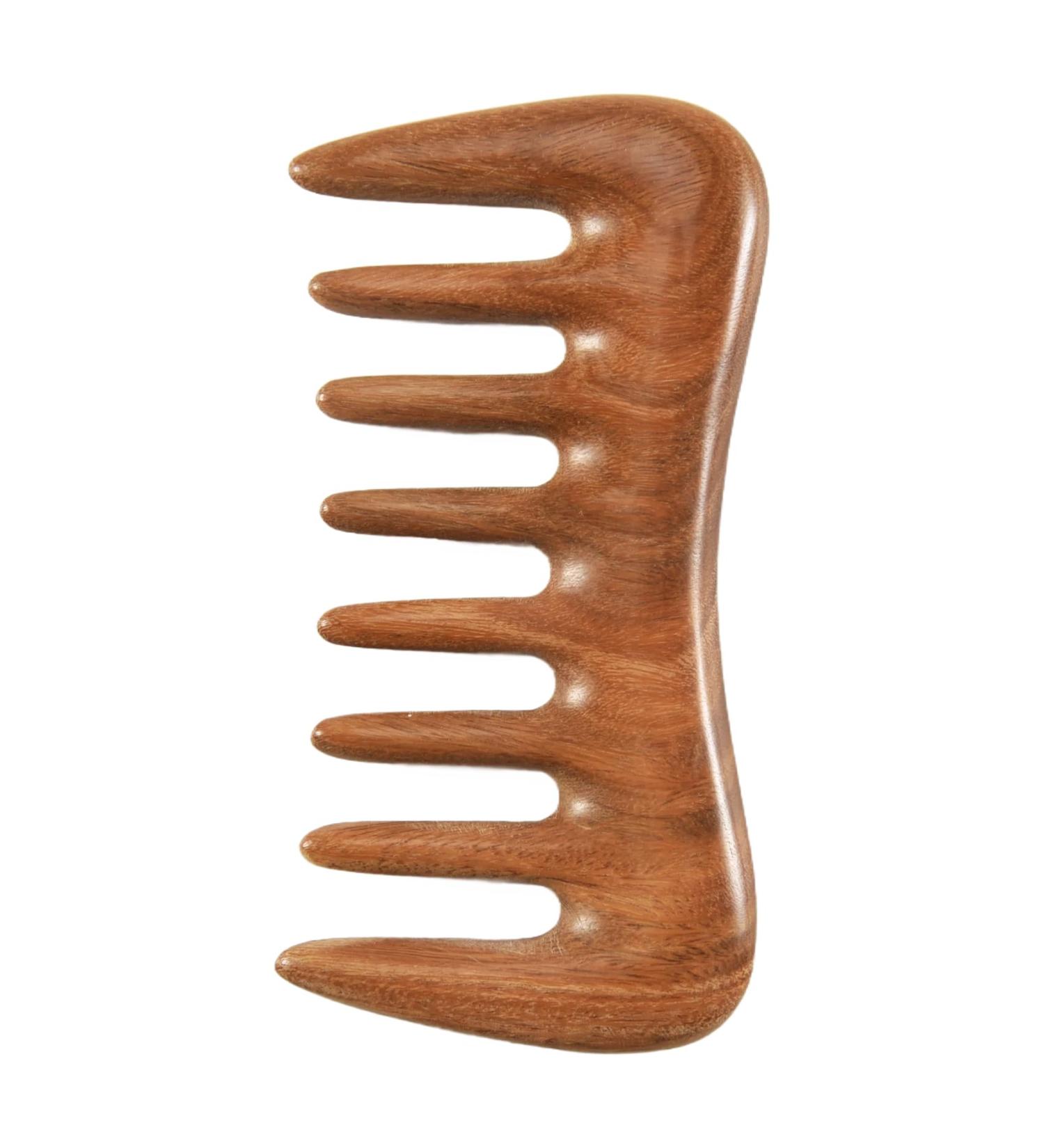 Berichw Wide Tooth Hair Comb - Natural Wood Comb for Curly Hair - No Static Sandalwood Hair Pick Wooden Comb for Detangling - Buy Online on GoSupps.com