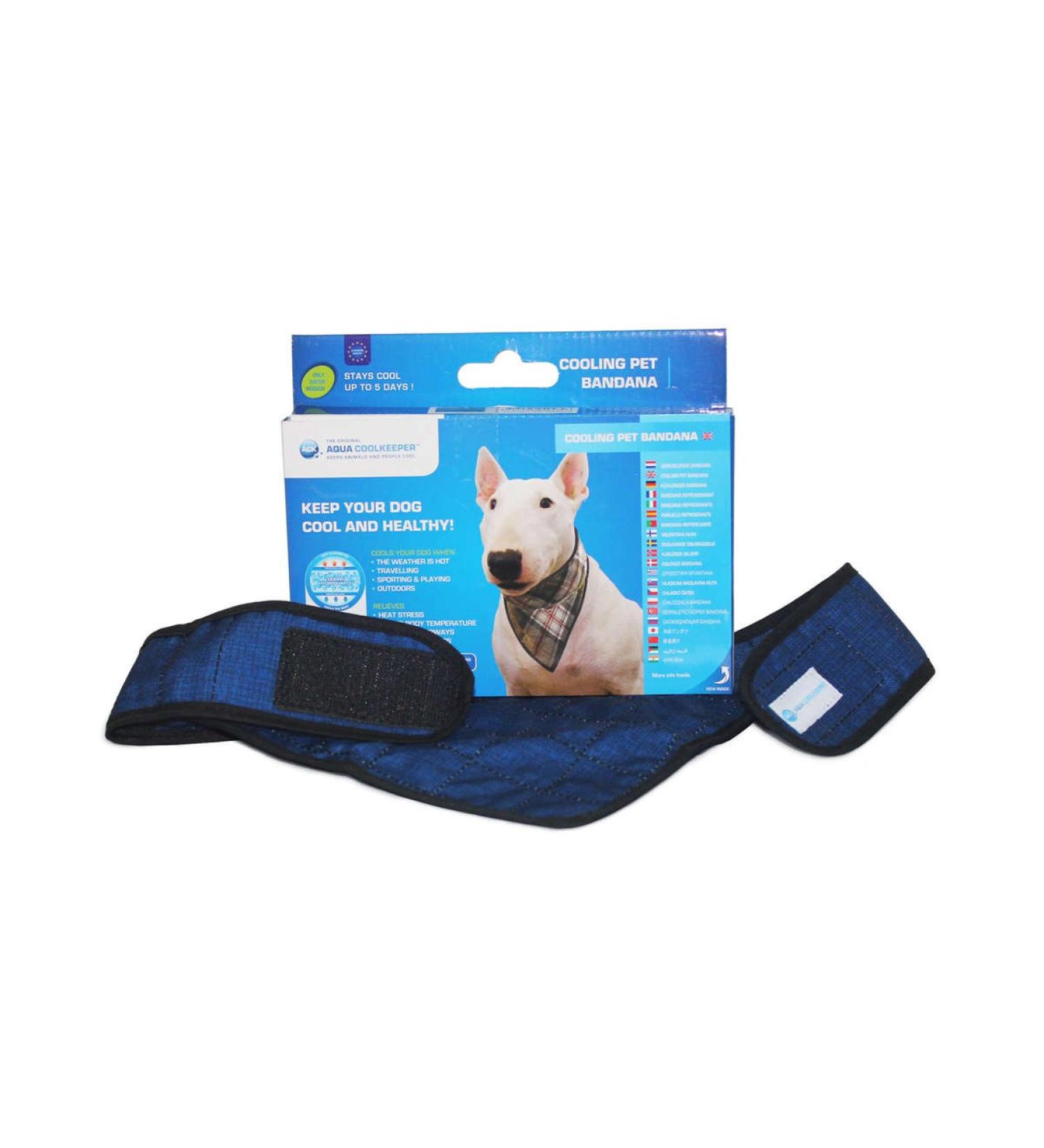 Aqua Coolkeeper Cooling Scarf for Dogs - Pacific Blue | Adjustable 26-33 cm | International Shipping Available - Buy Online on GoSupps.com