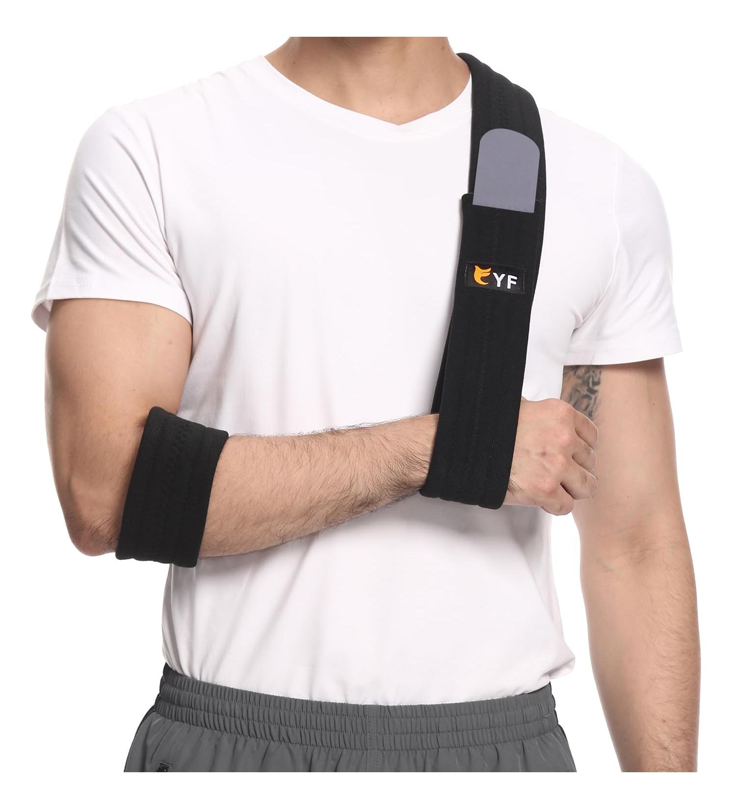 YF Arm Loop: Adjustable Shoulder Sling for Rotator Cuff Elbow & Arm Injury Support - Lightweight & Comfortable Black - Buy Online on GoSupps.com
