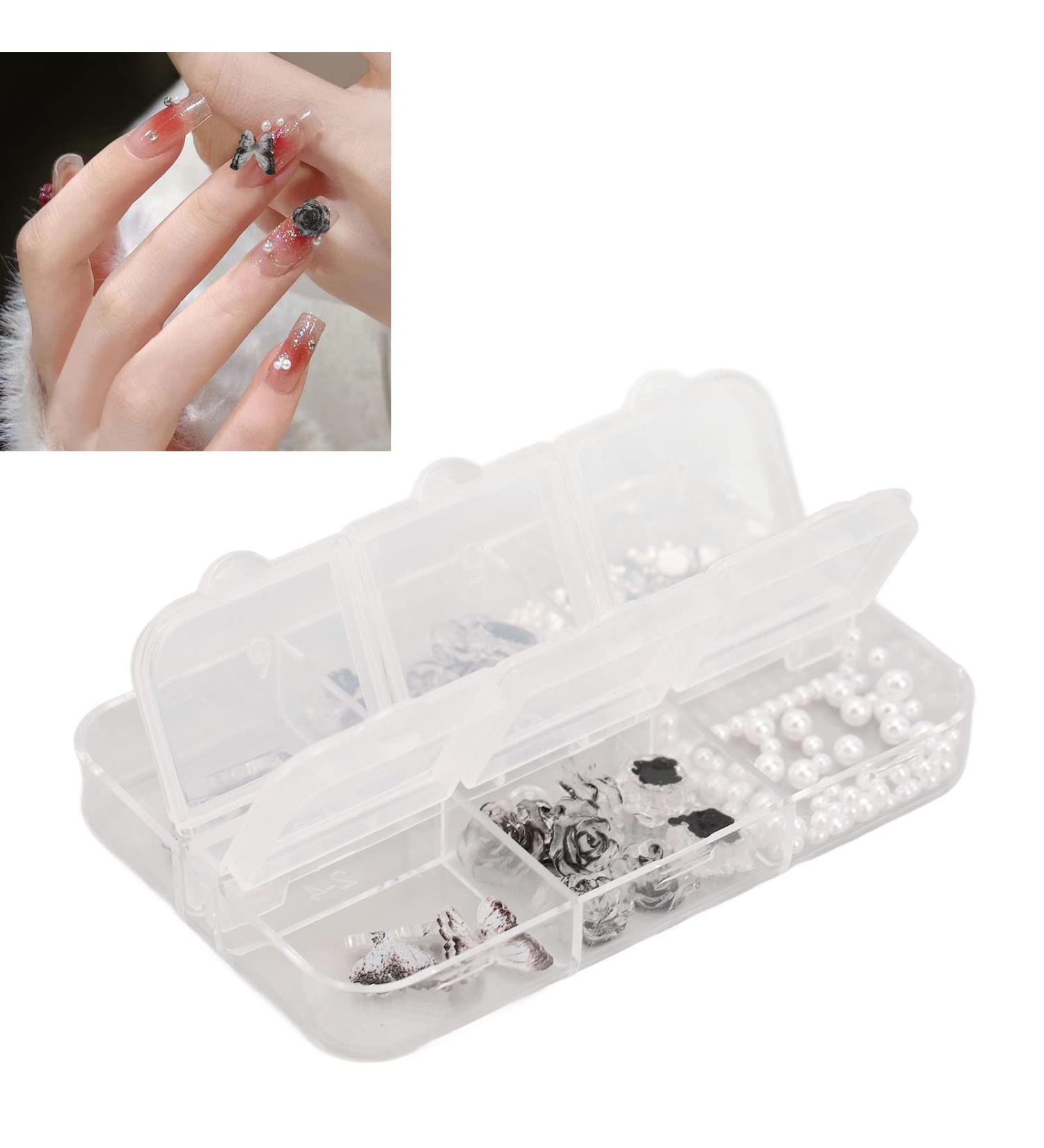 3D Black White Butterfly Nail Charms Nail Glitter Charm Rhinestones Ornaments Nail Art Decorations Glitter Accessories for DIY Craft Nail Art Design Manicure Decor - Buy Online on GoSupps.com