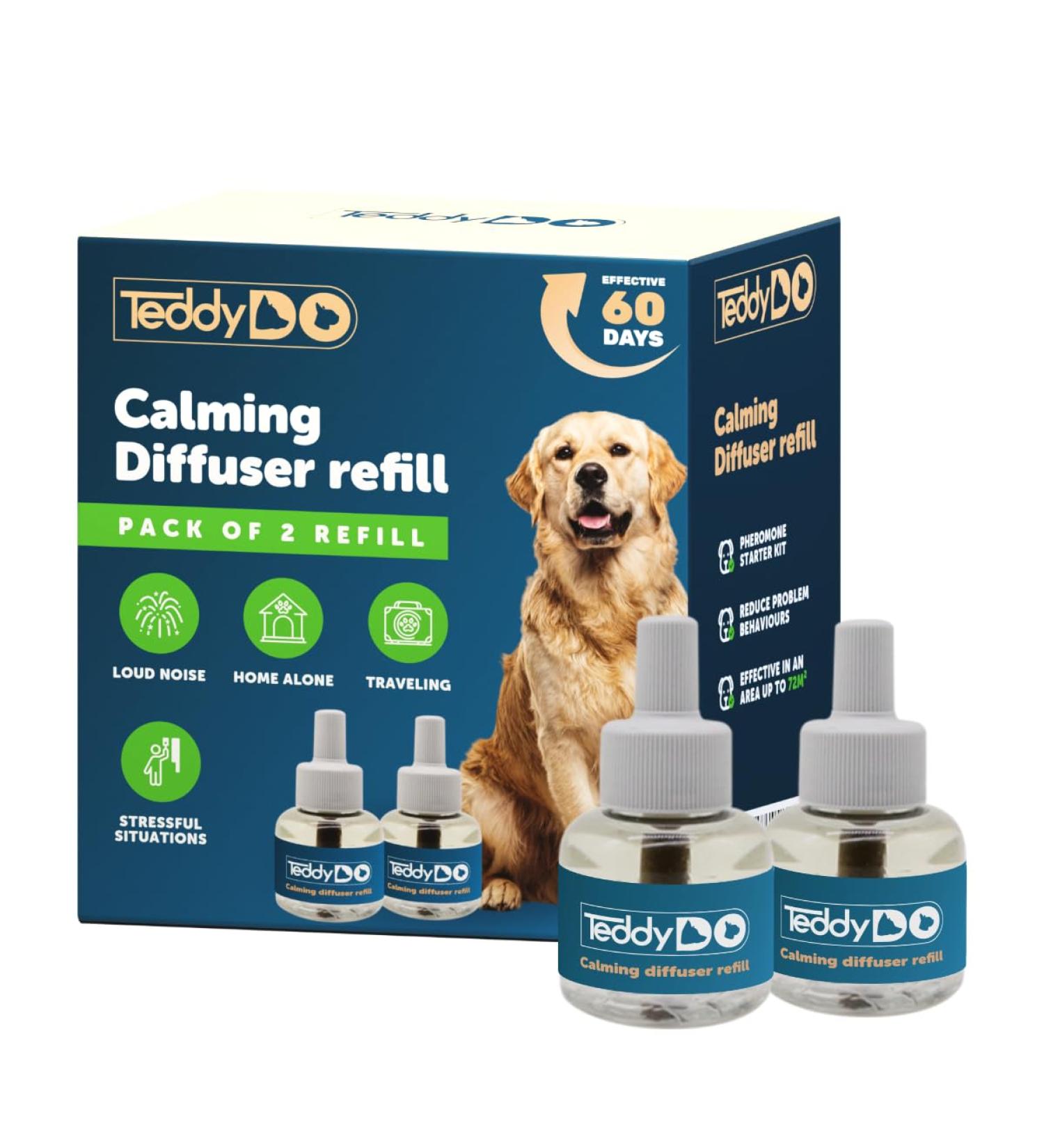 TeddyDo Calming Diffuser Refill for Dogs| Pack of Two| 60 Days Kit | Comfort Calming and Relax Anxious Dog and Other Problematic Behaviors | 2x48 ml | - Buy Online on GoSupps.com