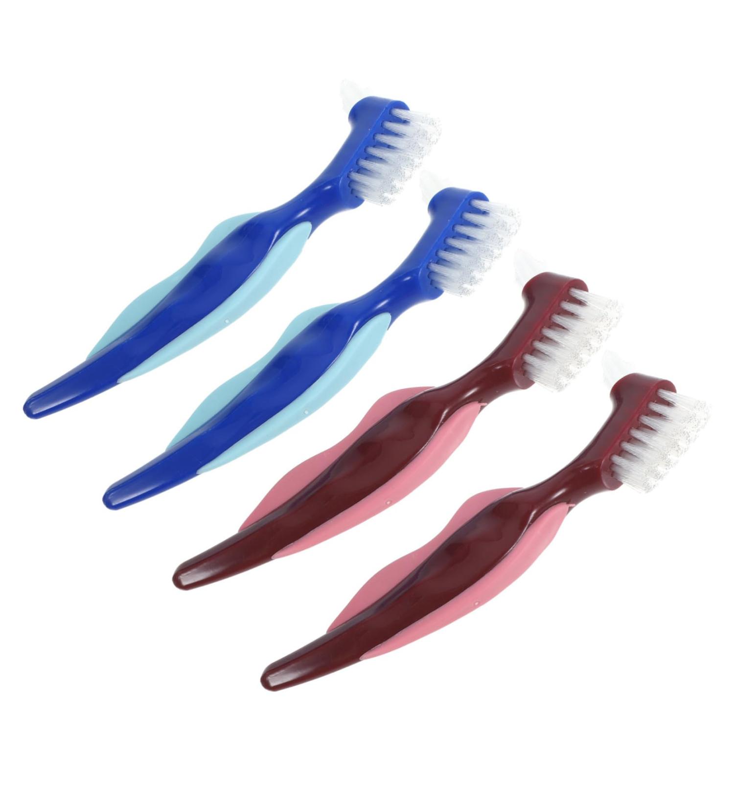 Hoement 4-Piece Dental Prosthesis Cleaning Brush Set | Best Toothbrush for Dentures & Dental Care | International Shipping - Buy Online on GoSupps.com