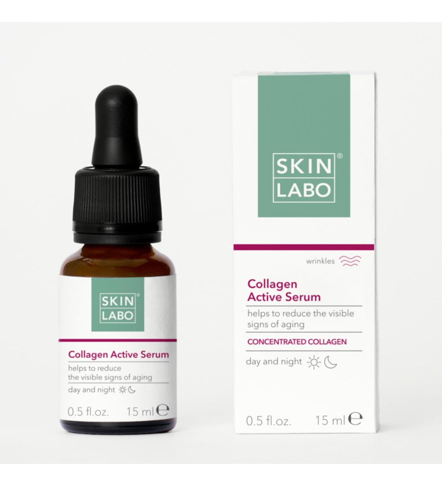 SkinLabo - Active Collagen Serum Prevents Wrinkles Reduces and Smoothes Existing Wrinkles with Collagen - 15 ml - Buy Online on GoSupps.com