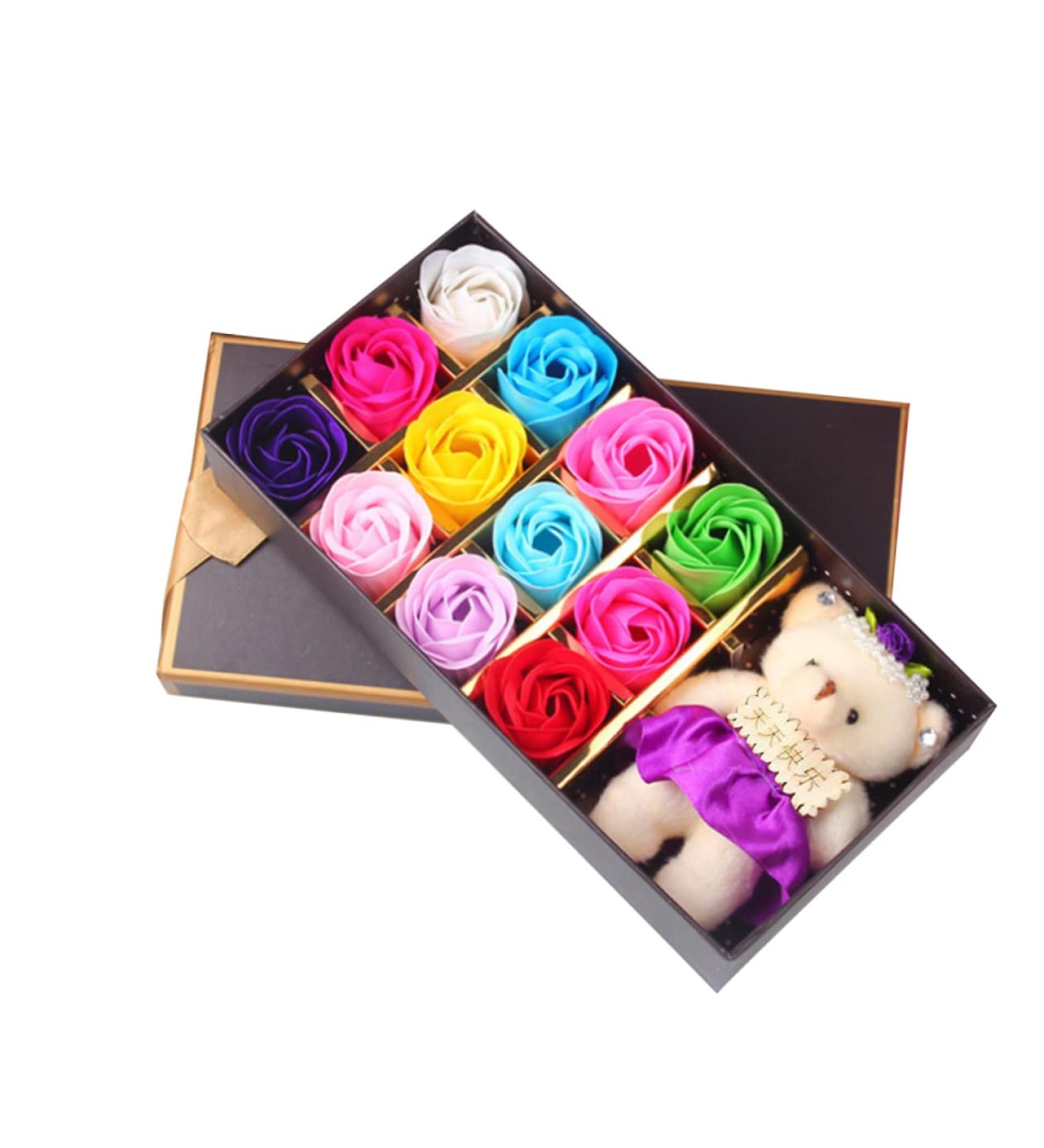 DOITOOL 12 Rose Bath Soap Loral Scented Bath Soap Ladies Bath Petals for Tub Red Pink Purple Blue Rose Essential Oil Soap Lotion Rose Soap Take a Bath Decorate - Buy Online on GoSupps.com