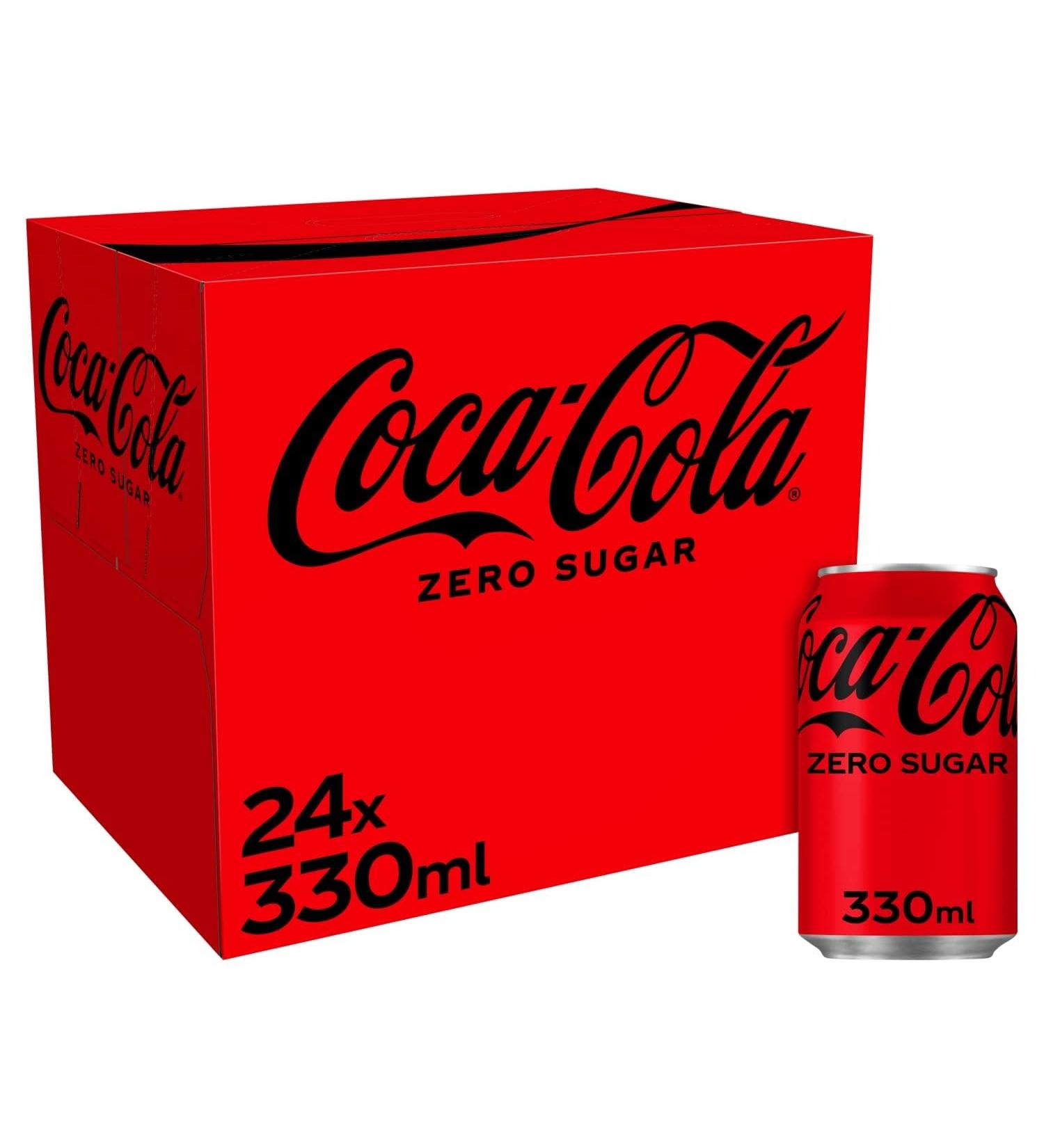 Coca Cola Zero 24-Pack - 330ml Cans | Sugar-Free Maximum Taste | Unleash the Bold Refreshment | On-the-Go - Buy Online on GoSupps.com
