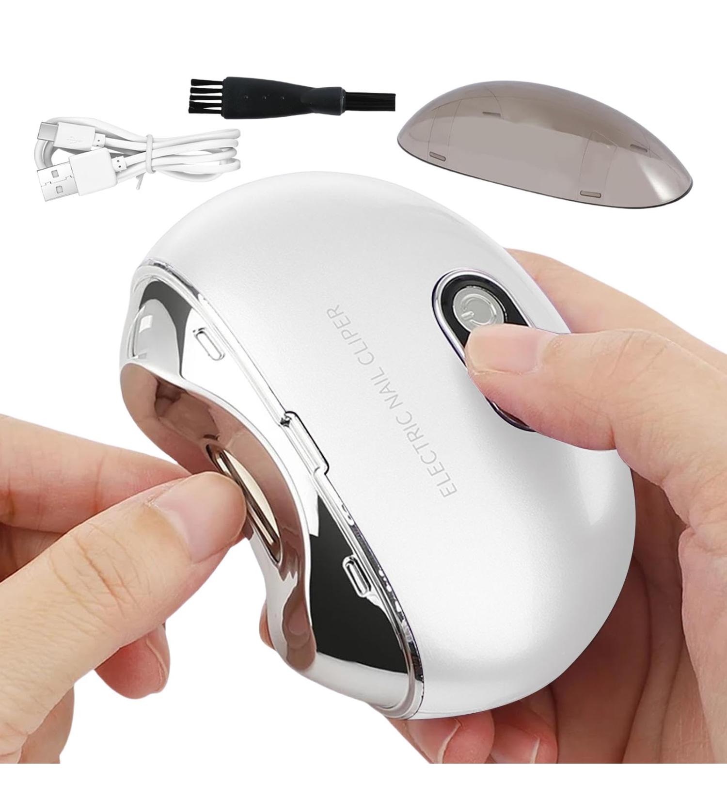 Automatic Electric Nail Clipper - Safety Fingernail Nail Clipper - Rechargeable Automatic Trimmer Light & 3 Speeds Clipper LCD Digital Display for Children Kids Adult Seniors White - Buy Online on GoSupps.com