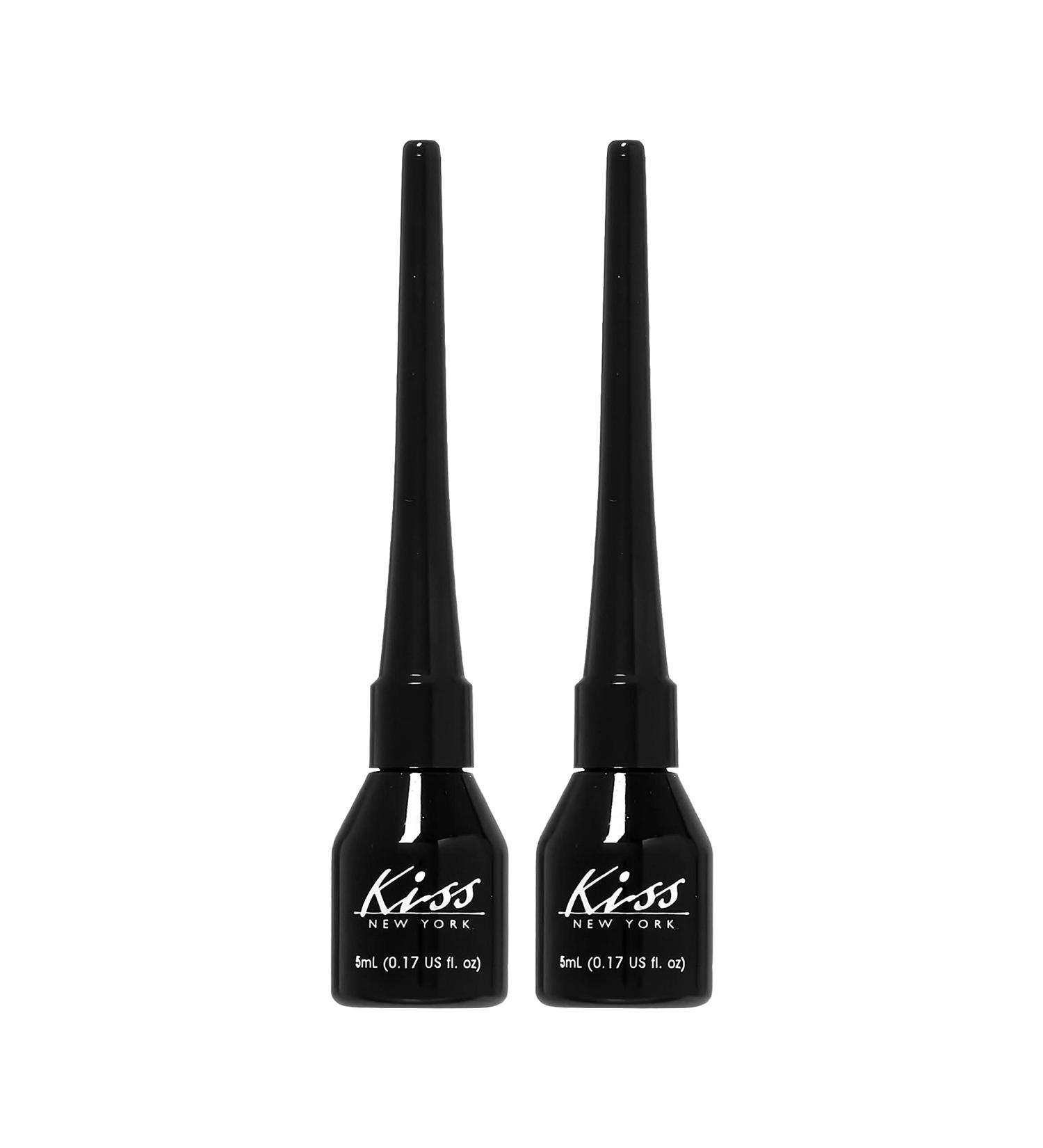 KISS New York Smudge-Proof Liquid Eyeliner - Easy-to-Control Formula (2 Pack) - Buy Online on GoSupps.com